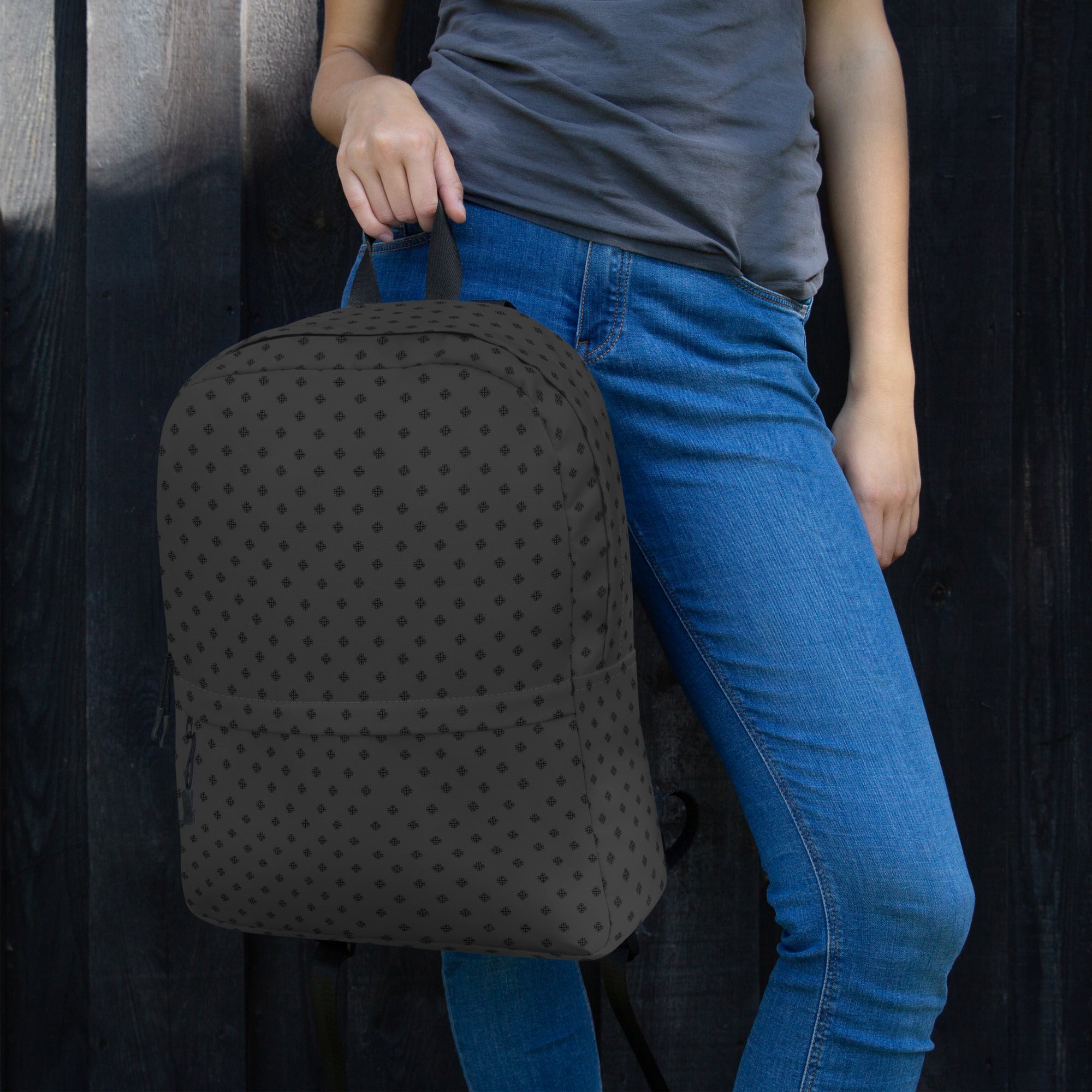 Backpack with clover logo