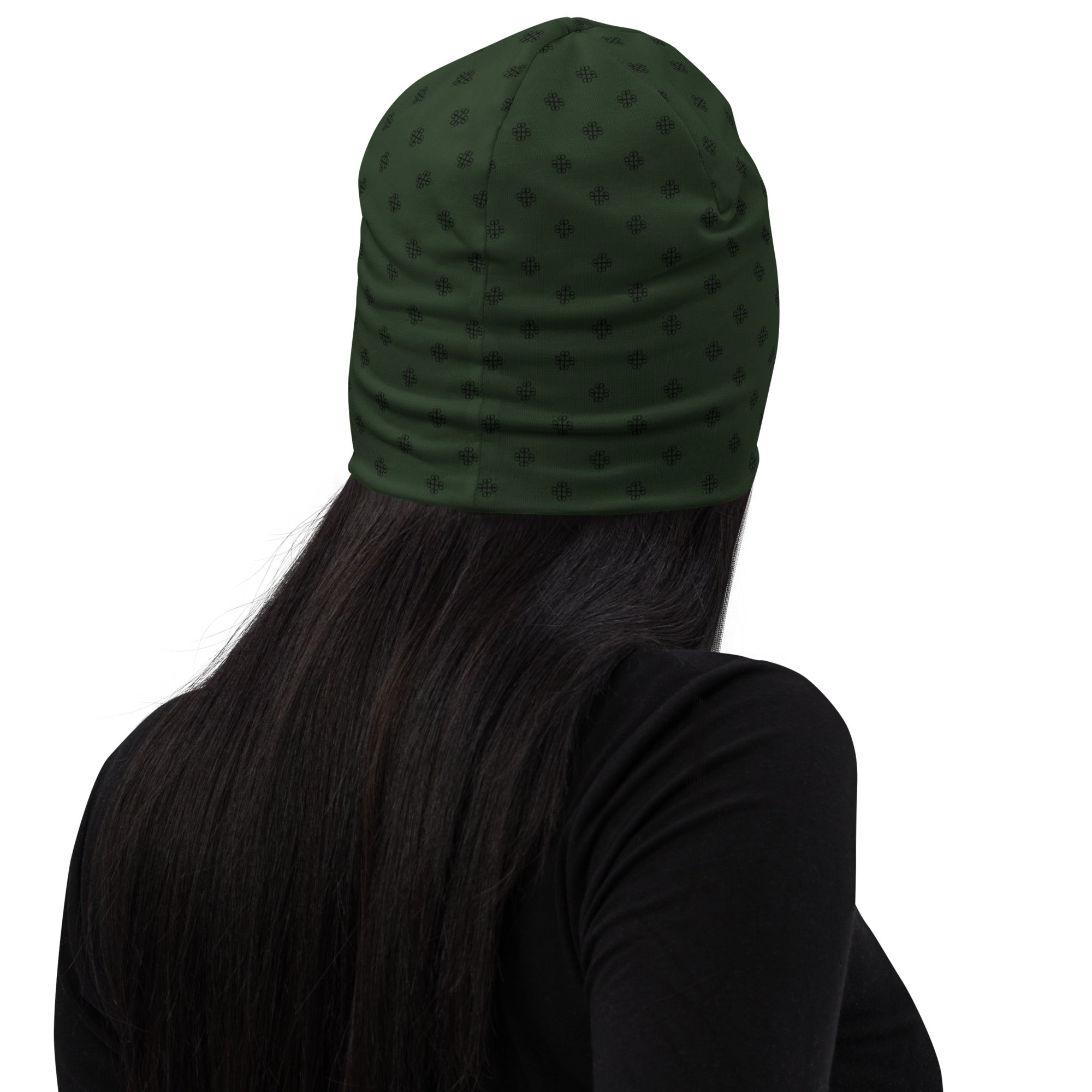 All-Over-Print Beanie mit Kleeblatt-Logo