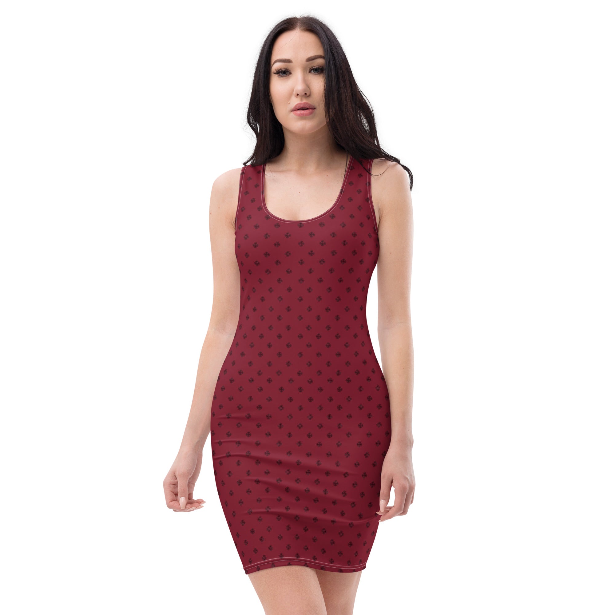 Bodycon dress with clover logo