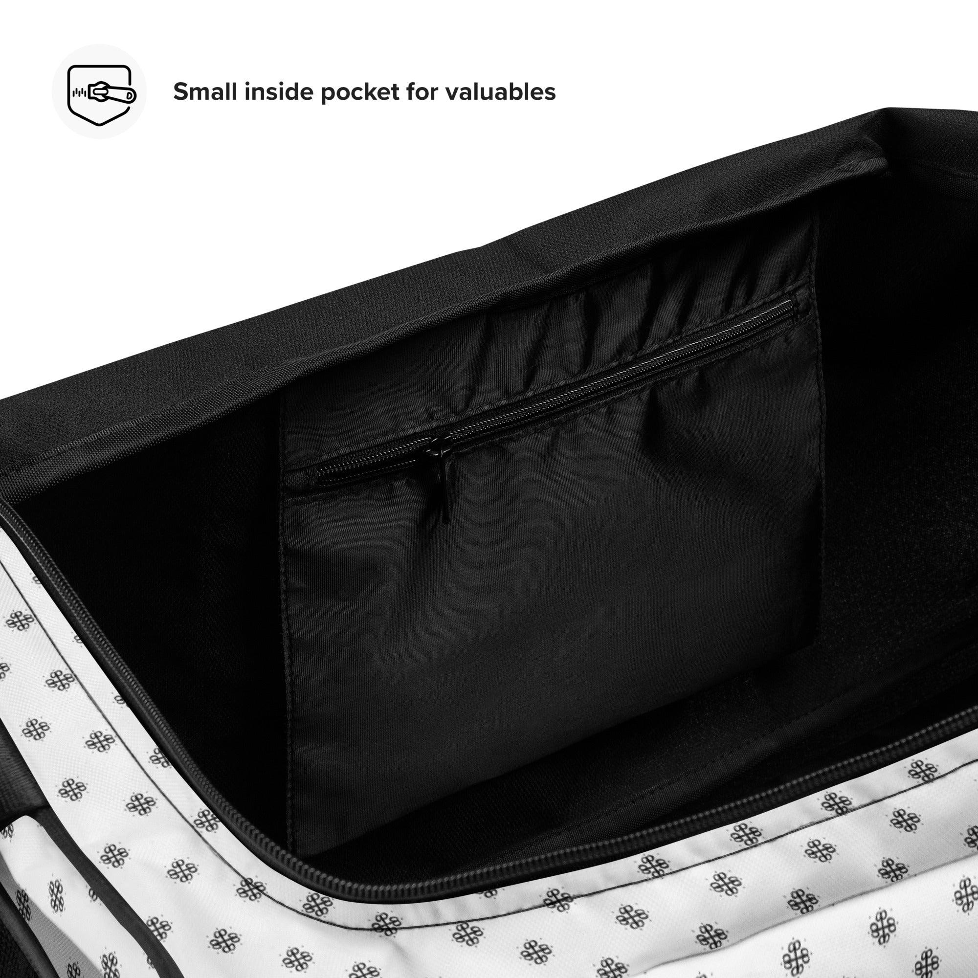 Duffle bag with a clover logo