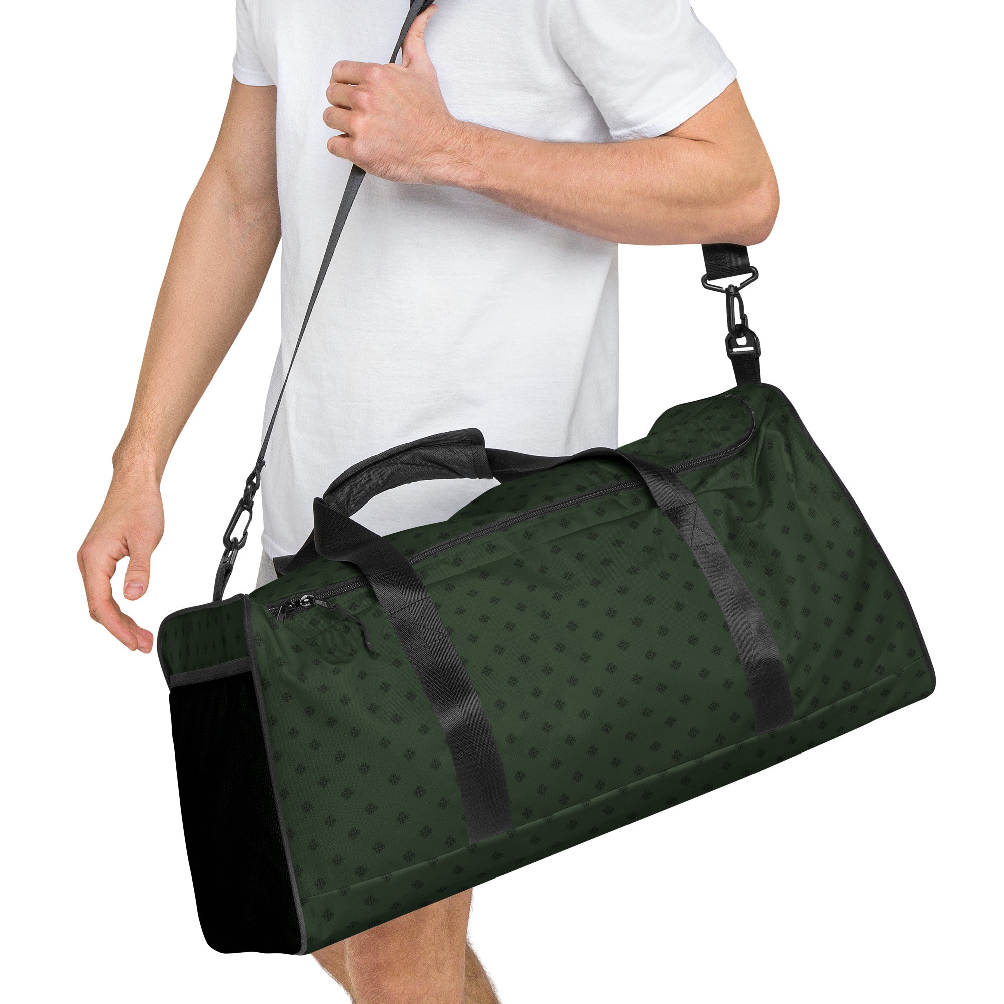 Duffle bag with a clover logo