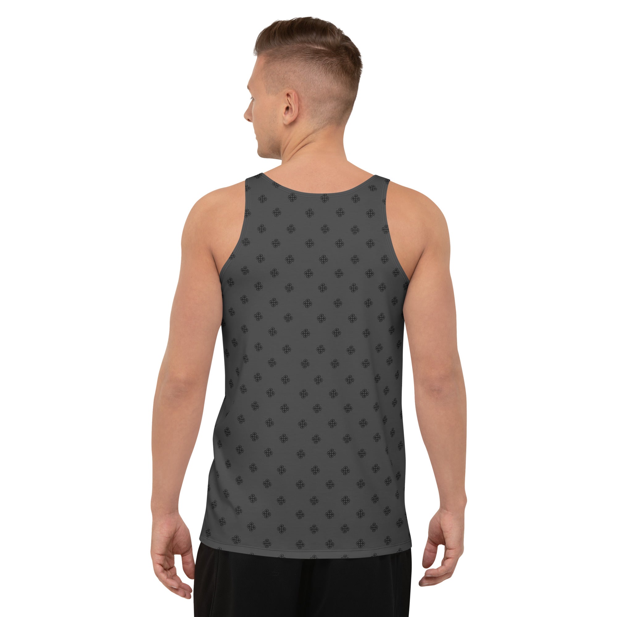 Unisex Tank Top with a clover logo