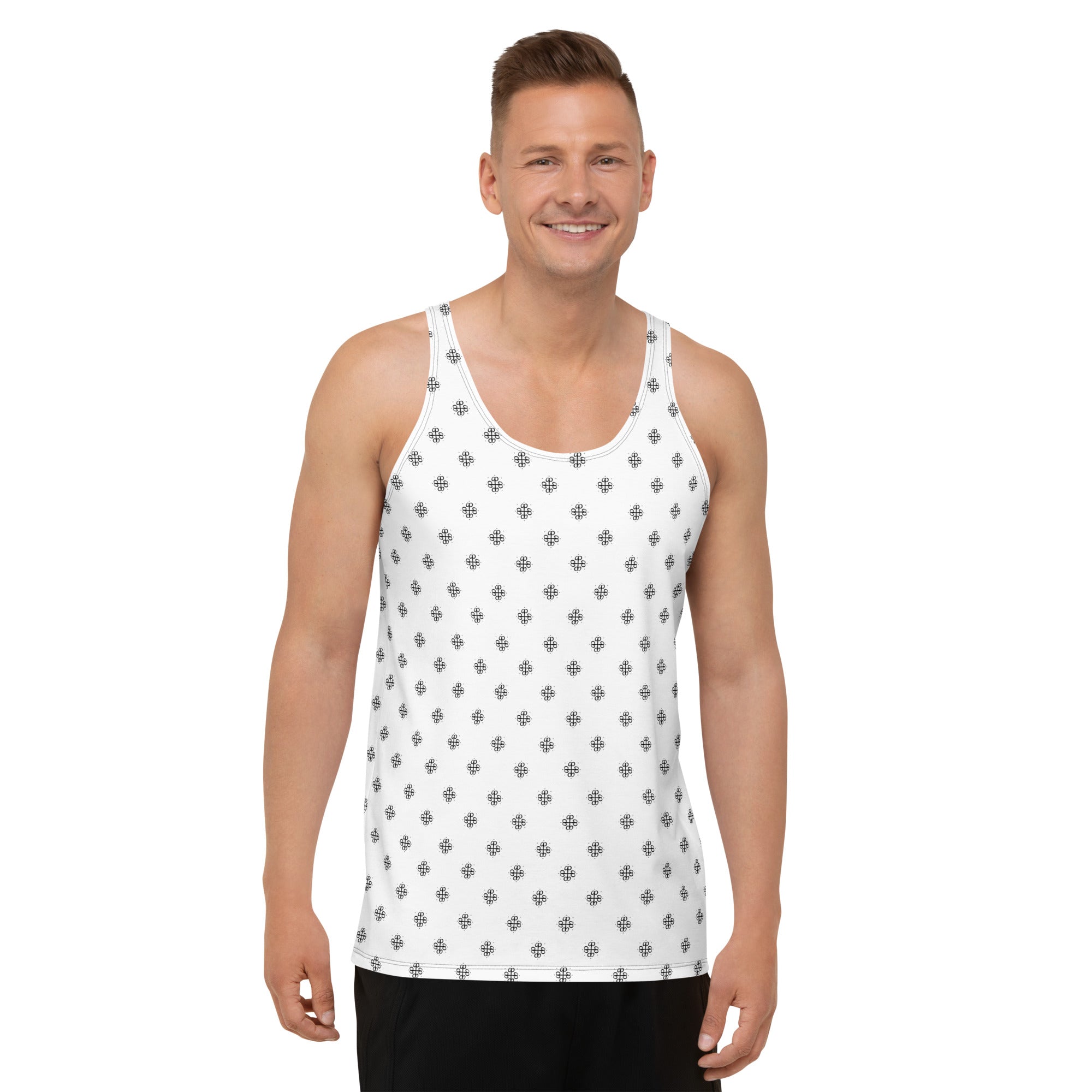 Unisex Tank Top with a clover logo