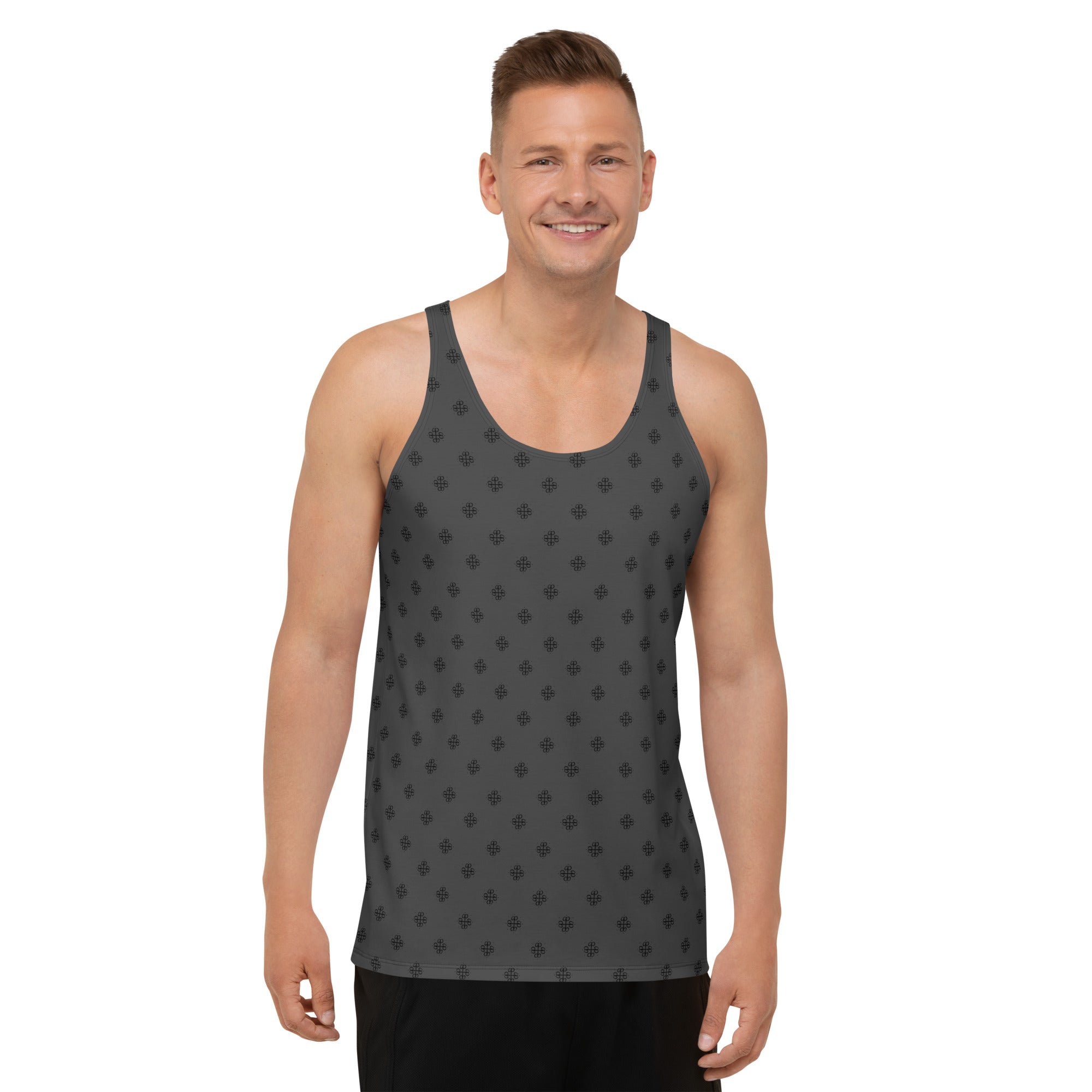 Unisex Tank Top with a clover logo