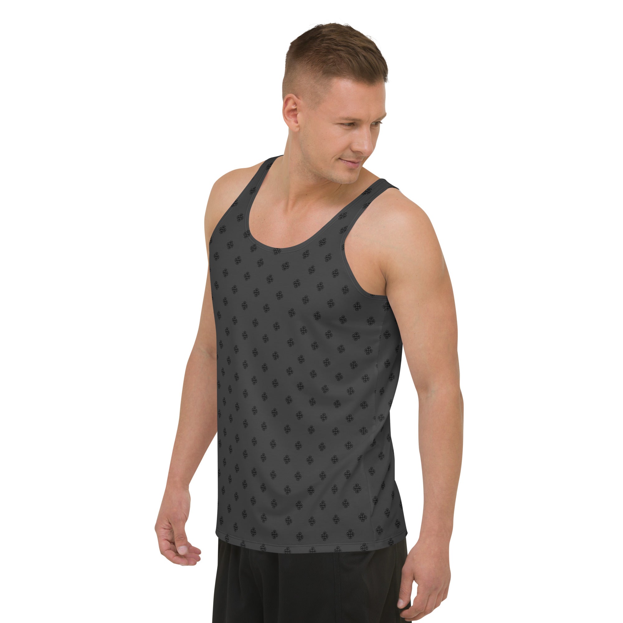 Unisex Tank Top with a clover logo