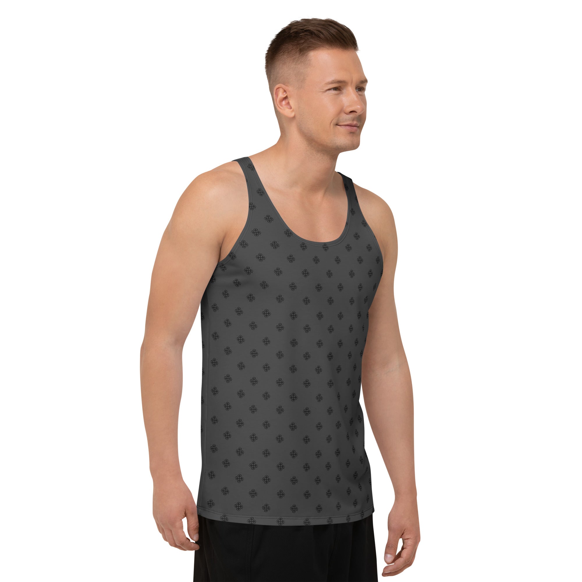 Unisex Tank Top with a clover logo