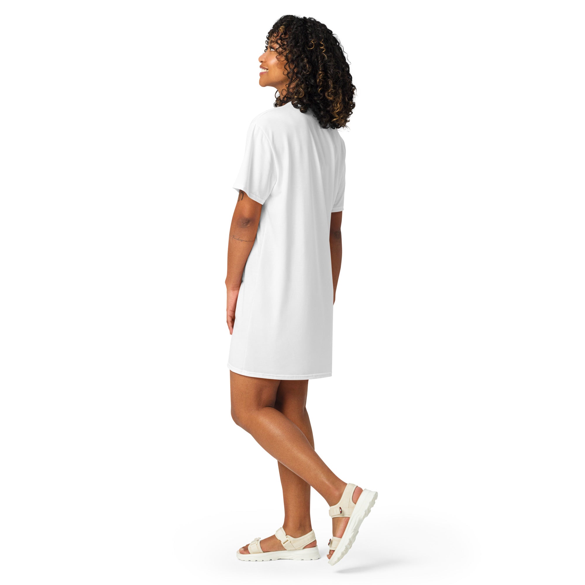 T-shirt dress with black logo