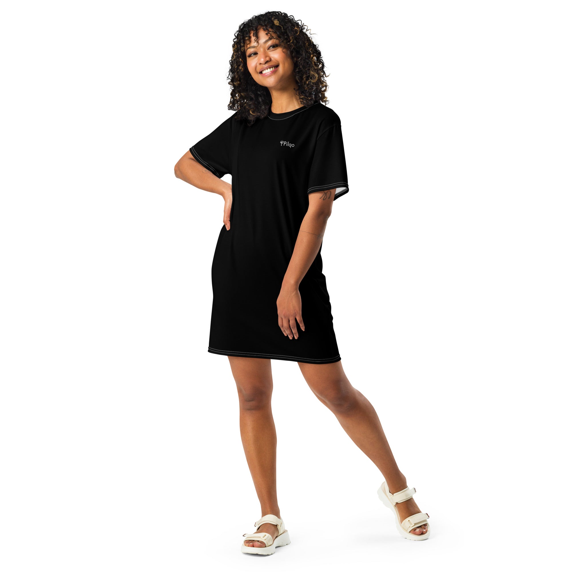 T-shirt dress with white logo