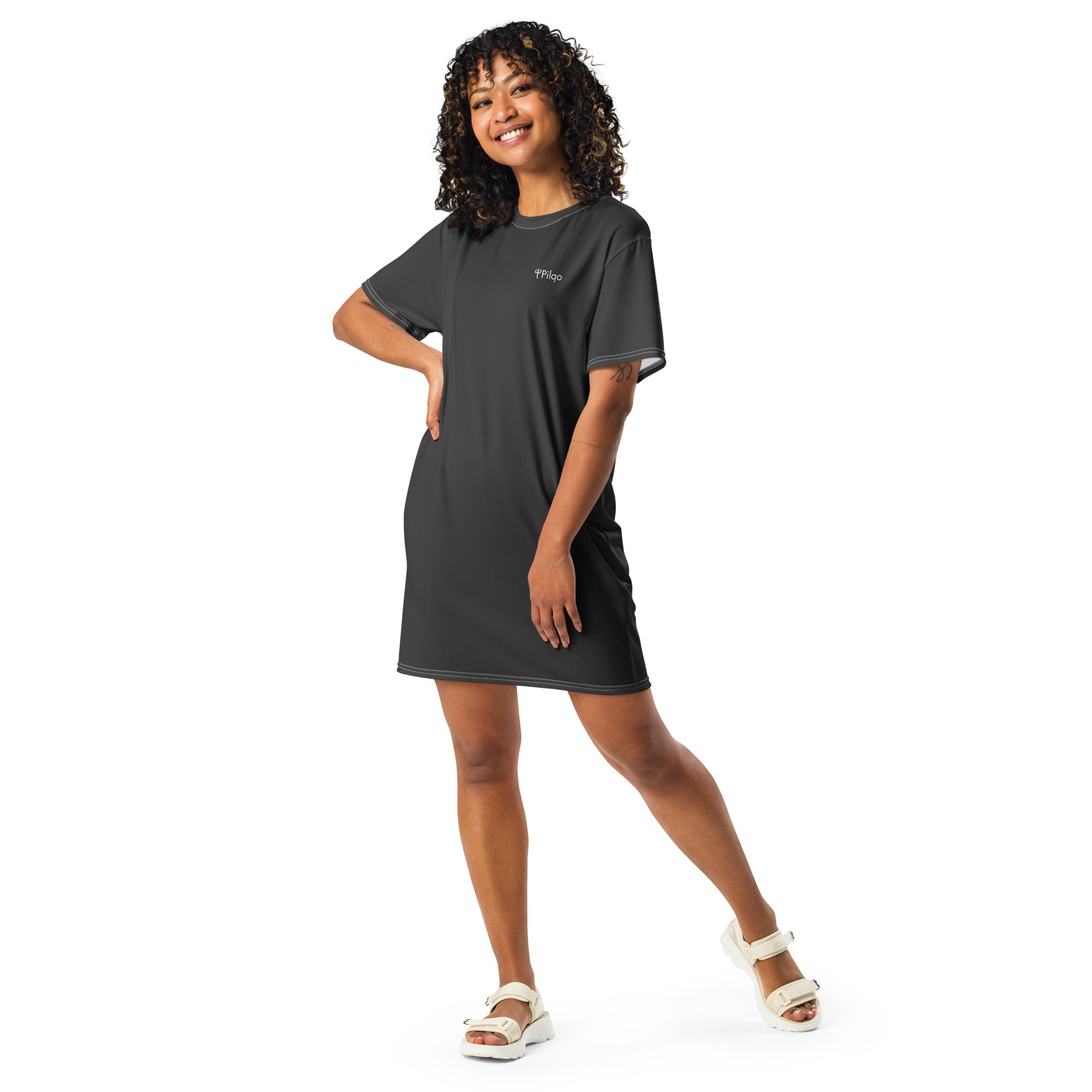 T-shirt dress with white logo