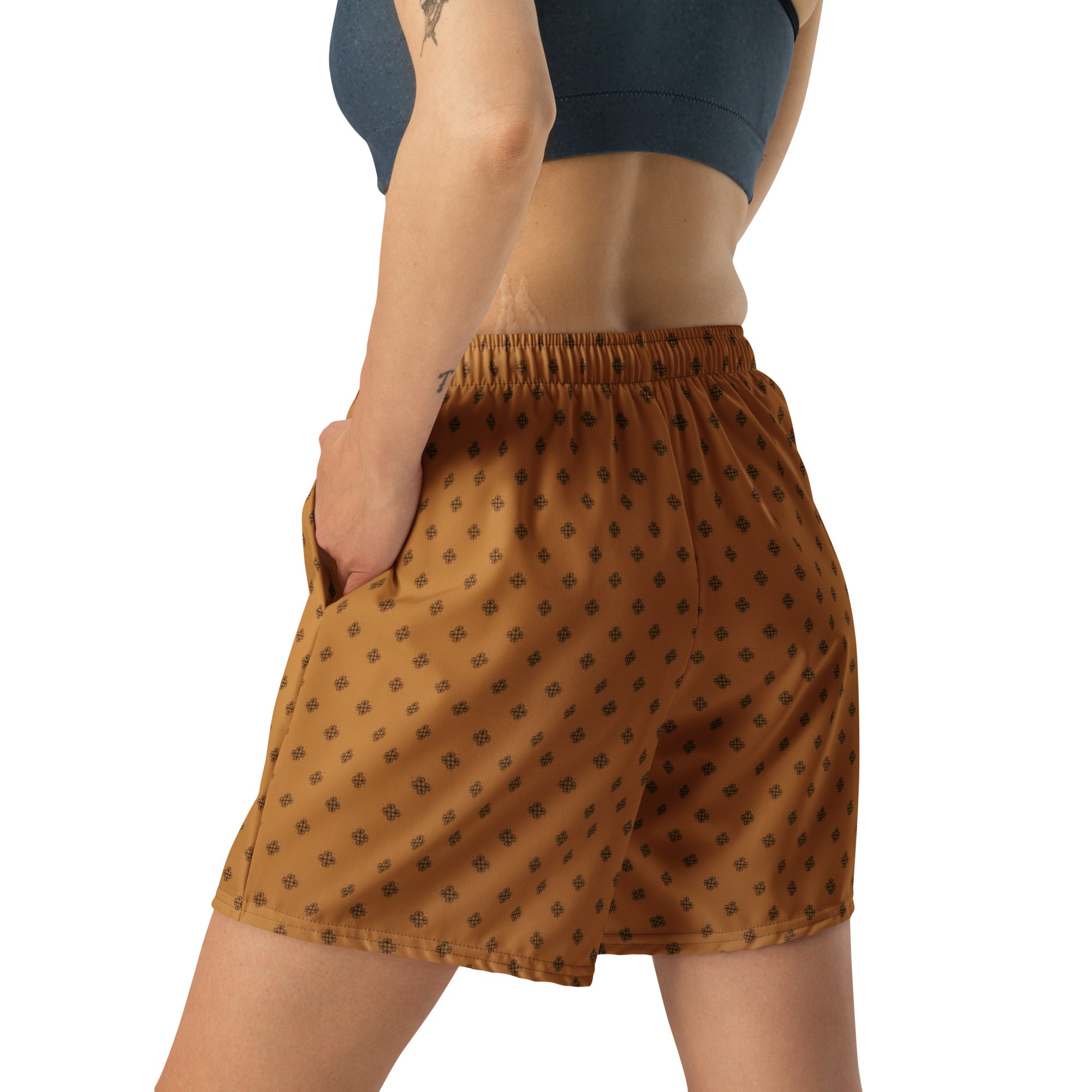 Unisex Athletic Shorts with a clover logo