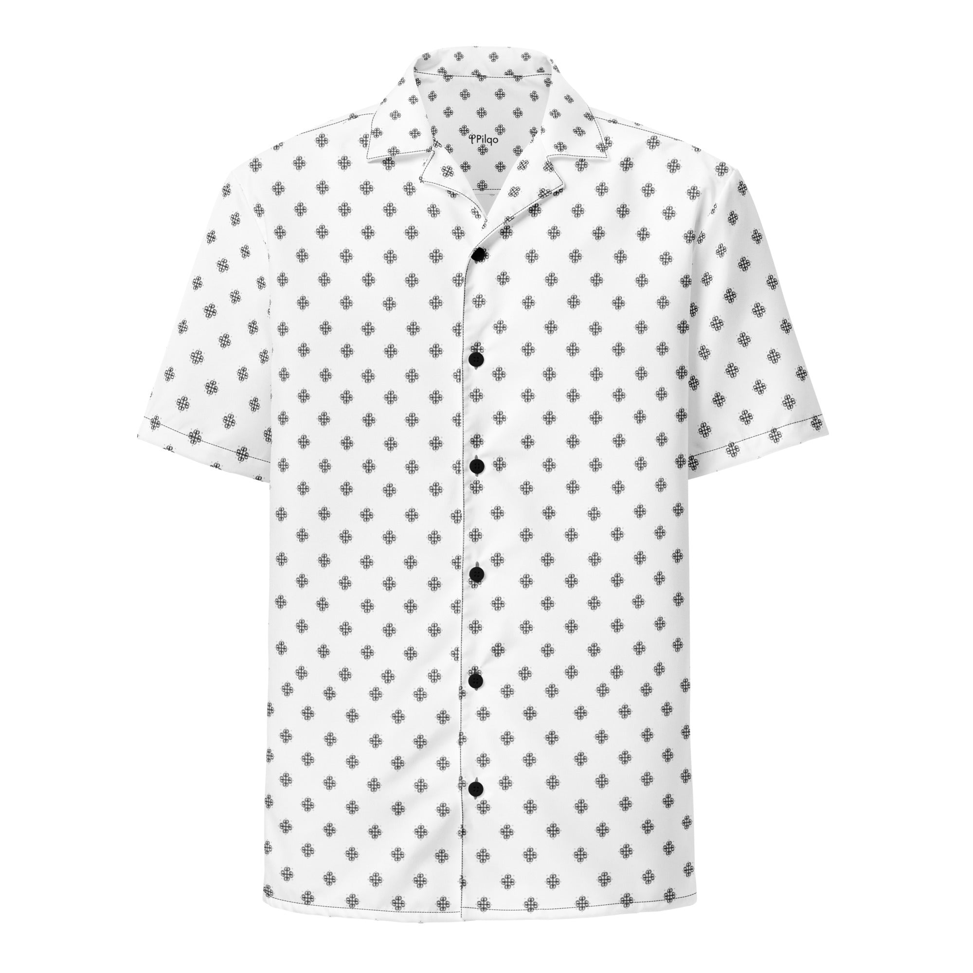 Unisex button shirt with a clover logo