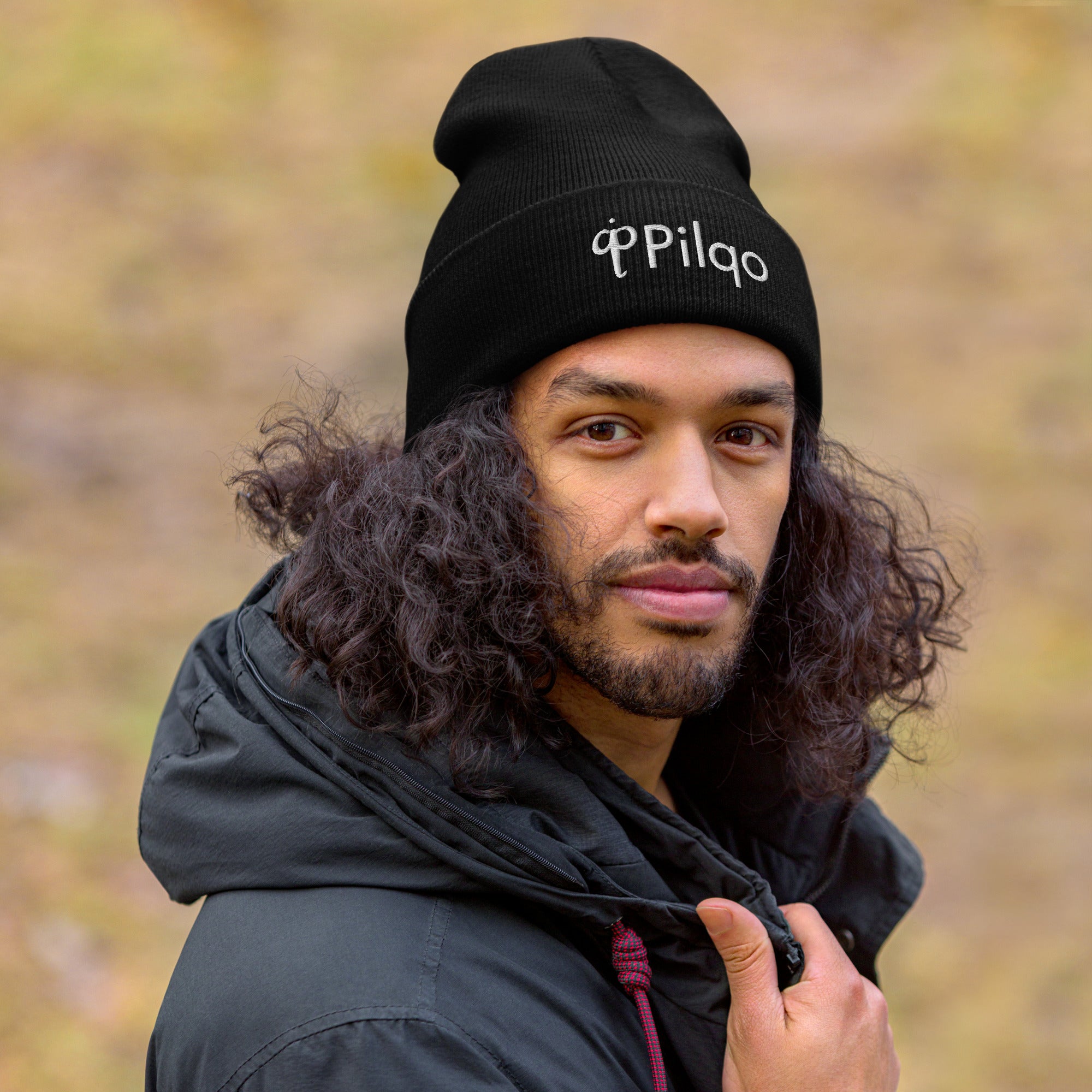 Cuffed Beanie with white logo