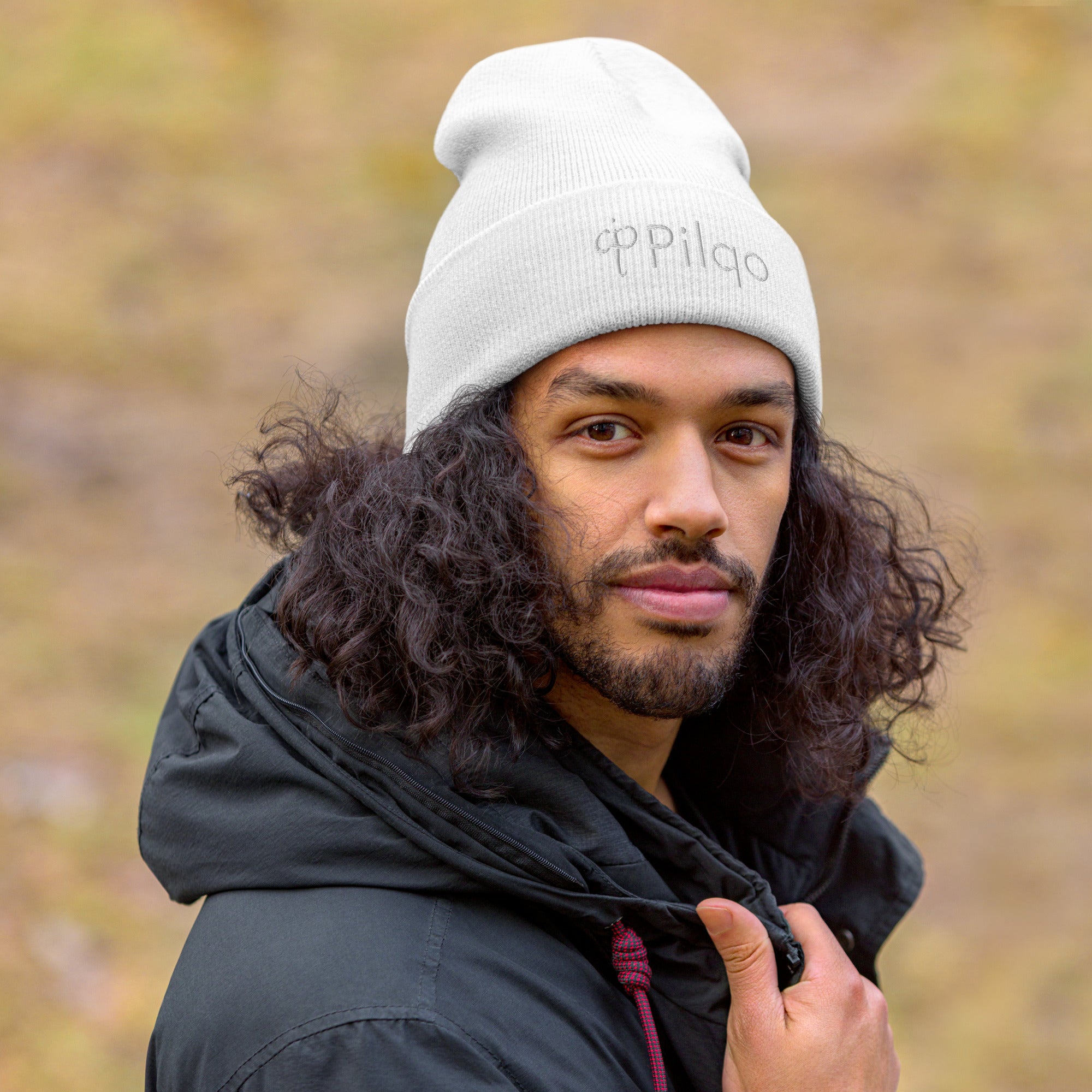 Cuffed Beanie with white logo