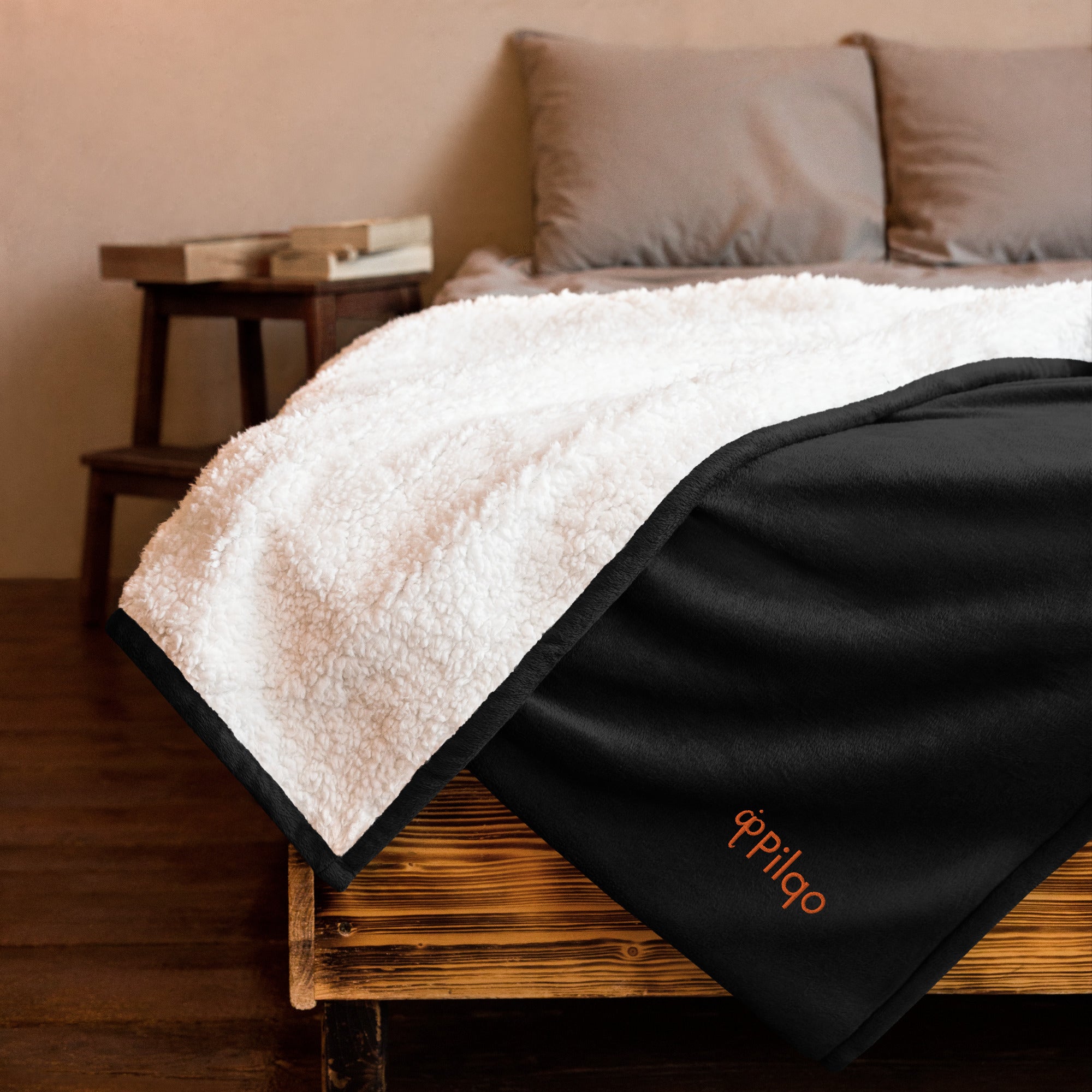 Premium-Sherpa-Decke mit Logo