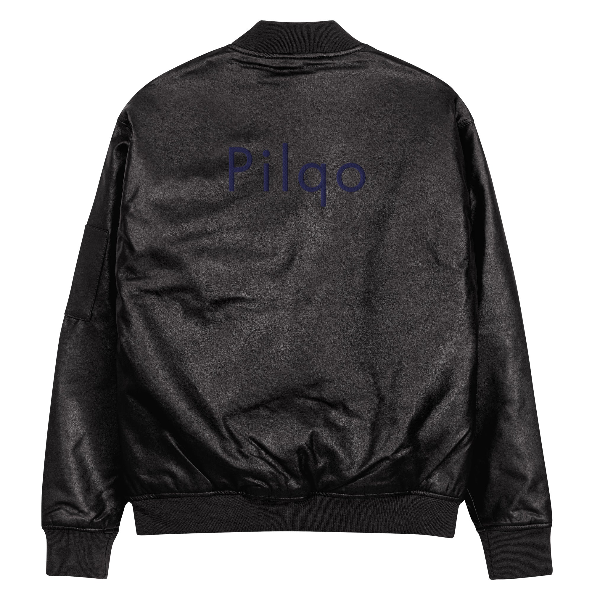 Eco Leather Bomber Jacket with logo