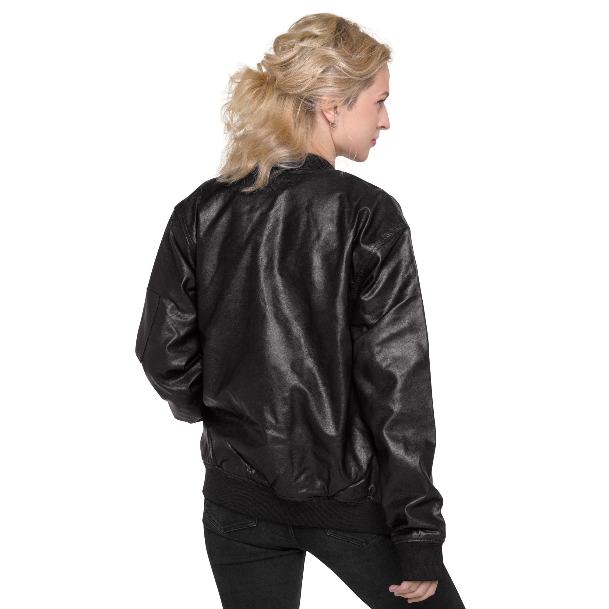 Eco Leather Bomber Jacket with logo