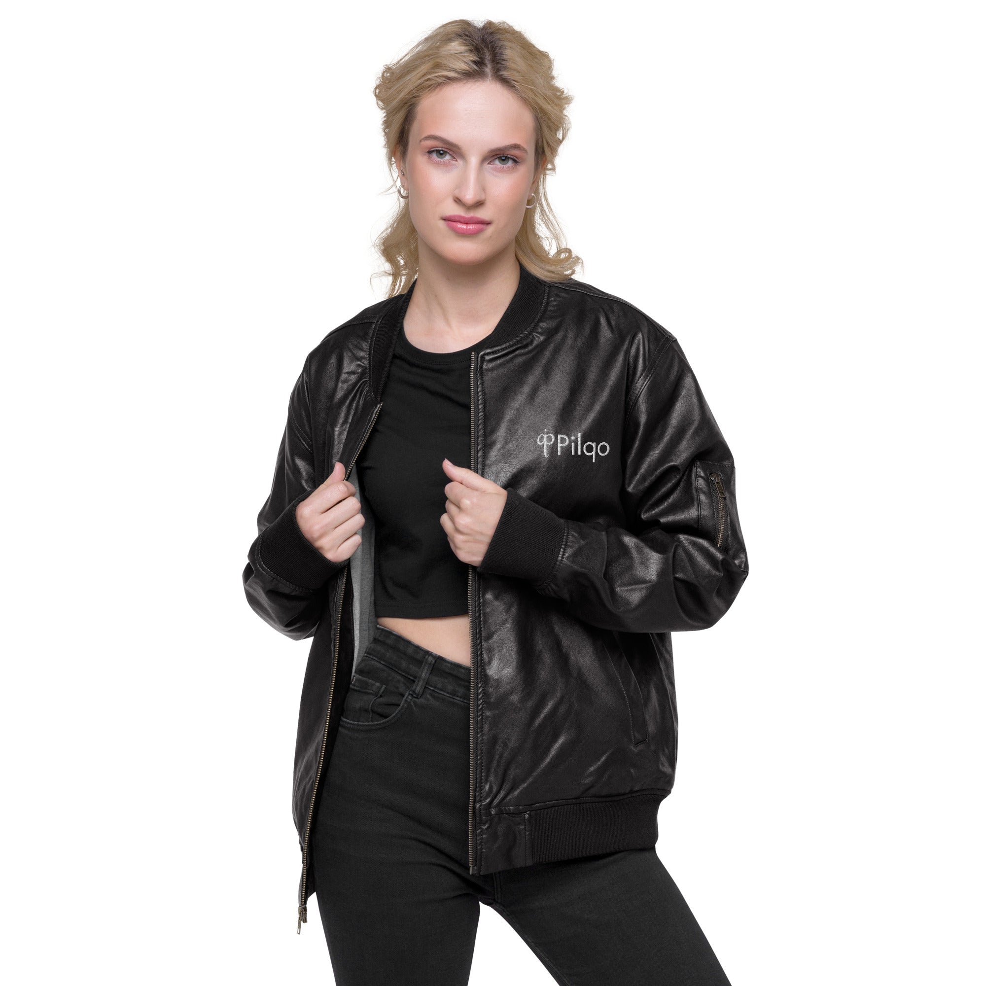 Eco Leather Bomber Jacket