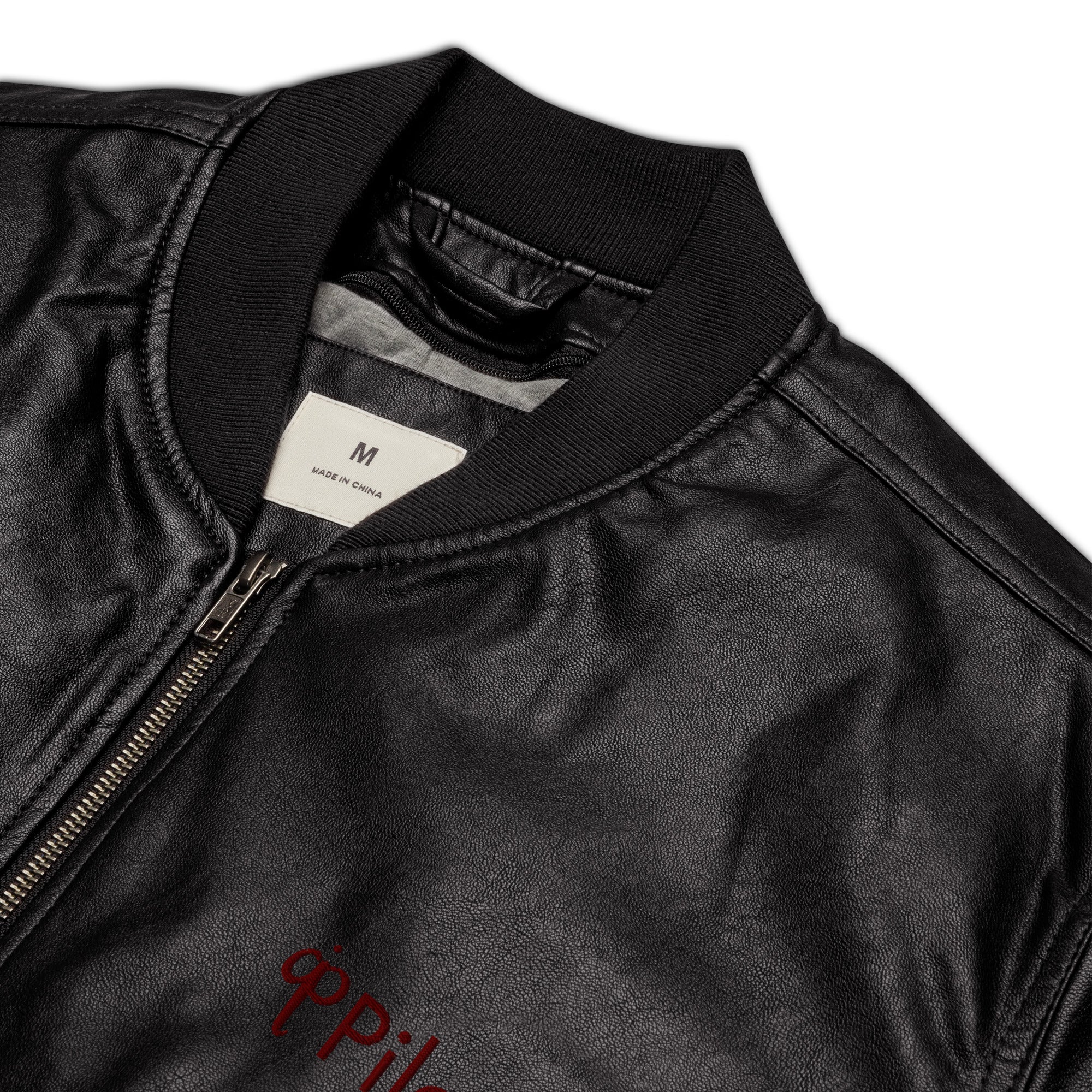 Eco Leather Bomber Jacket with logo