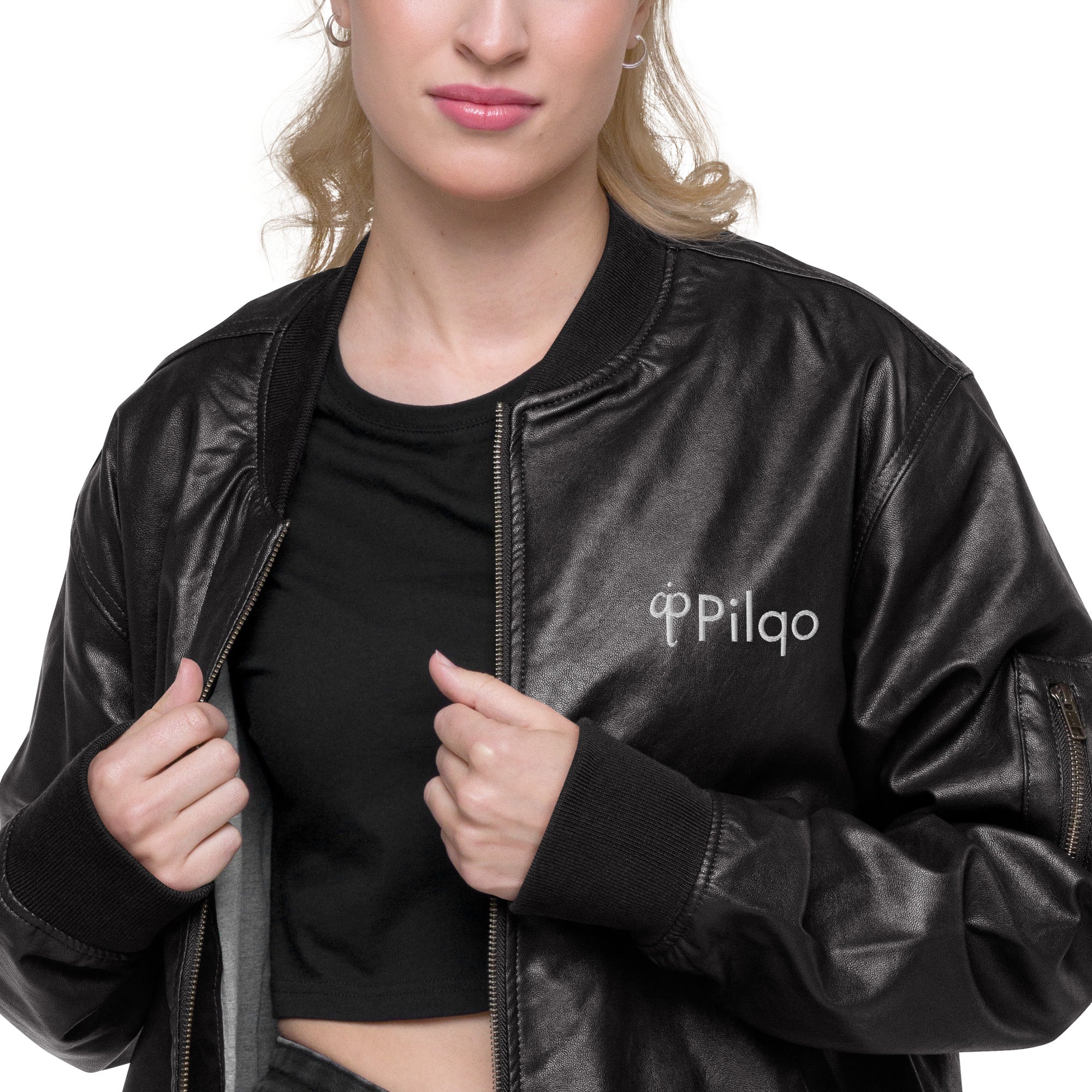 Eco Leather Bomber Jacket