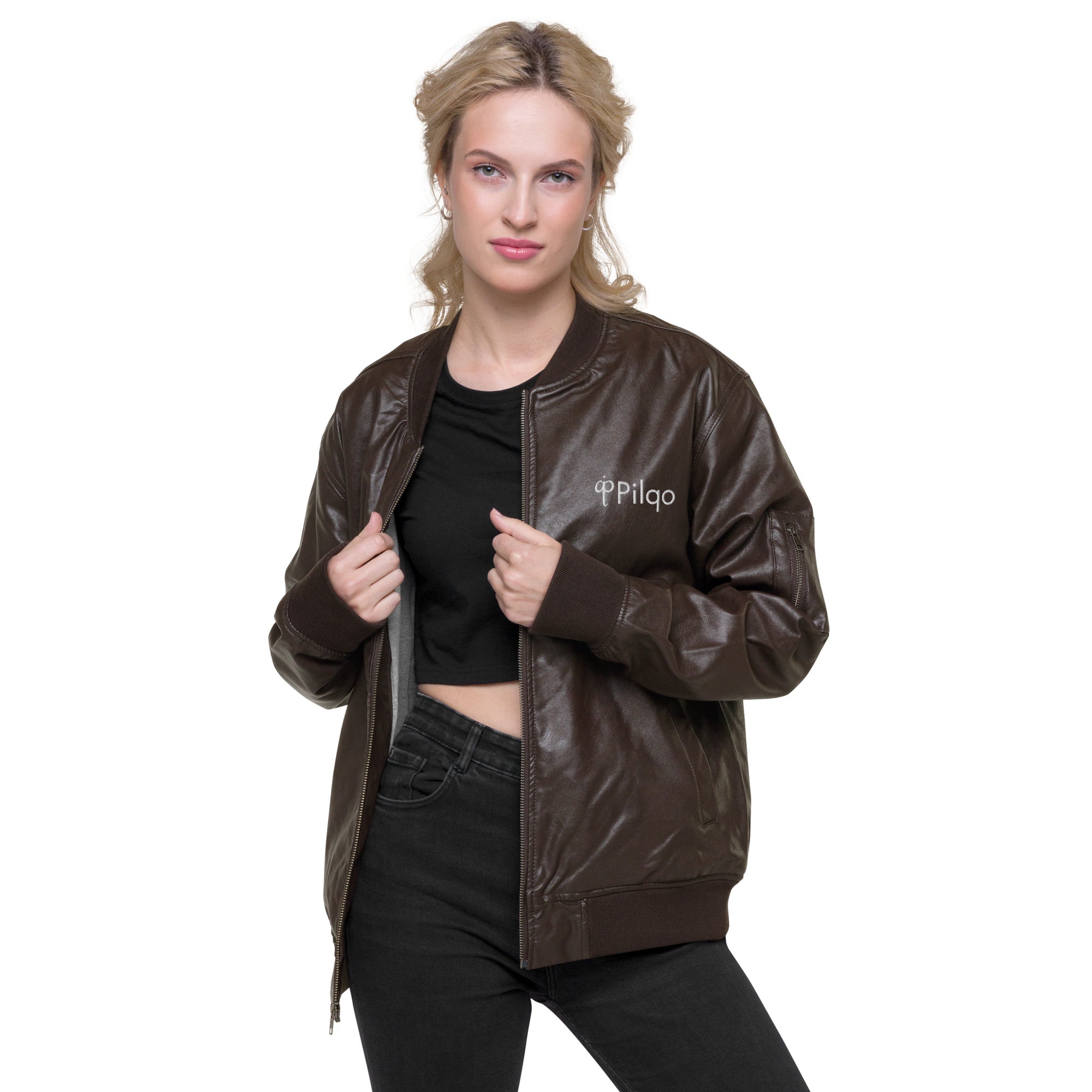 Eco Leather Bomber Jacket