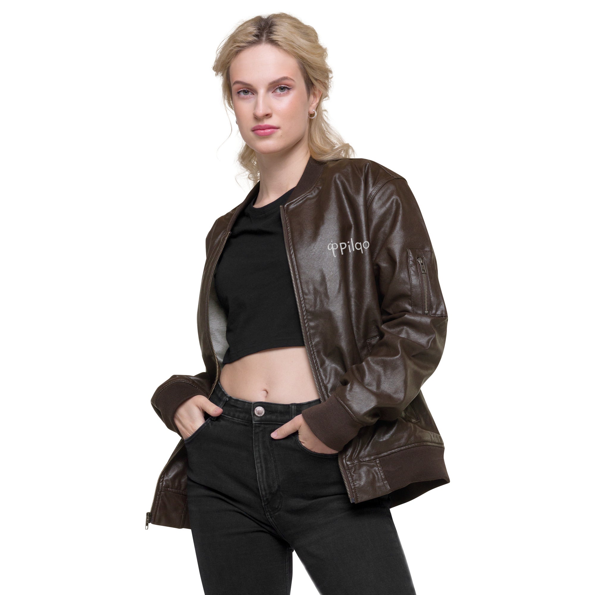 Eco Leather Bomber Jacket