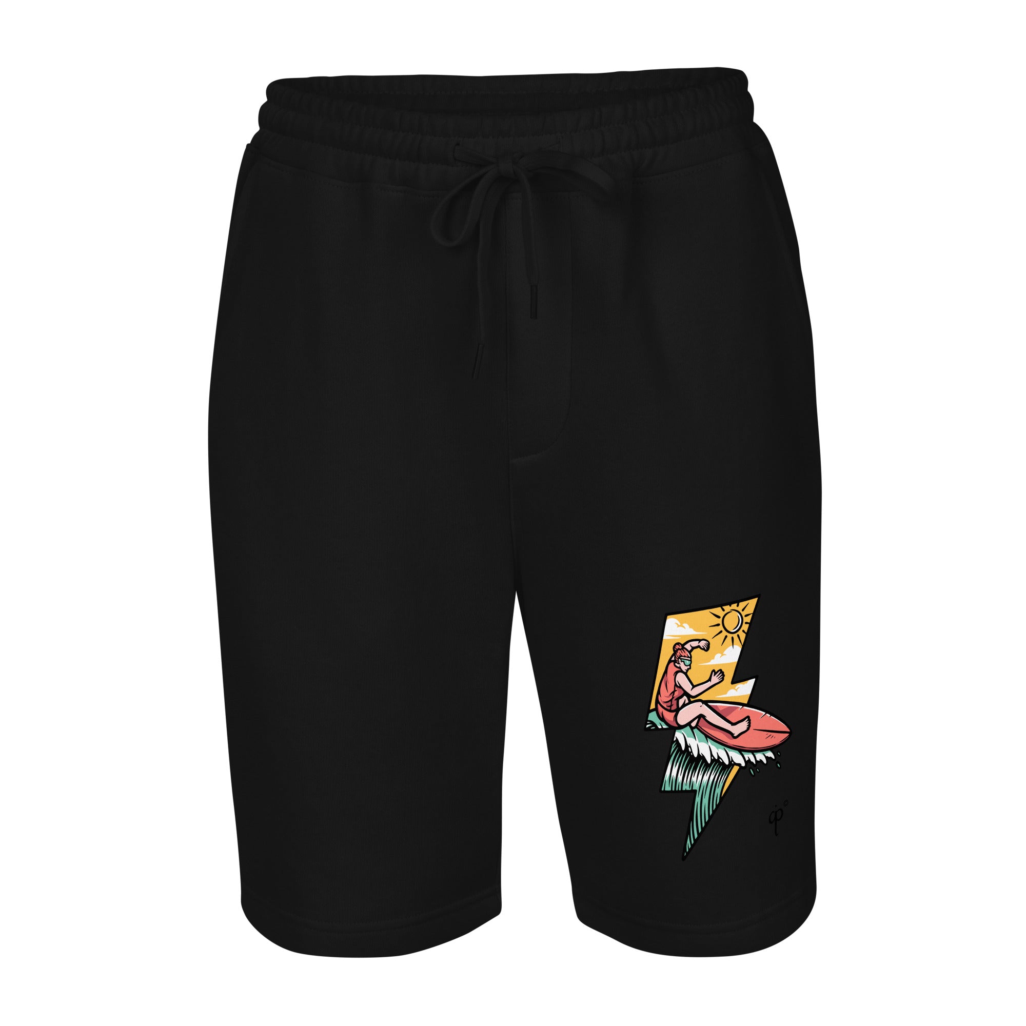 Shorts with lightning bolt graphics