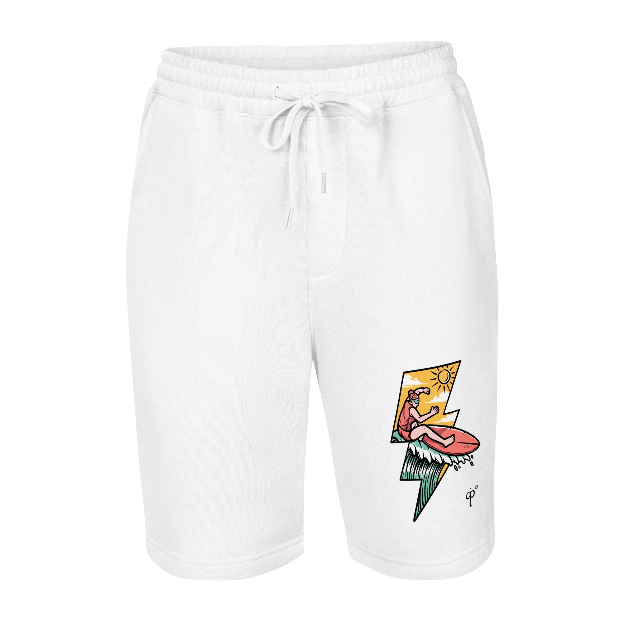 Shorts with lightning bolt graphics