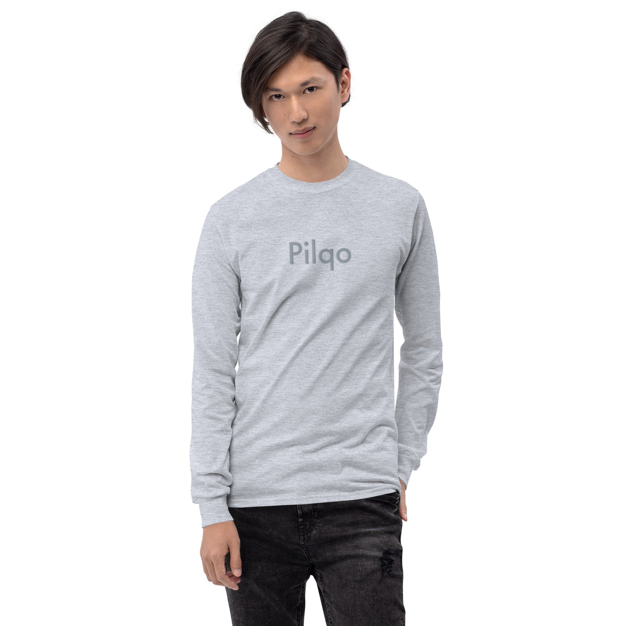 Langarmshirt mit gesticktem Text