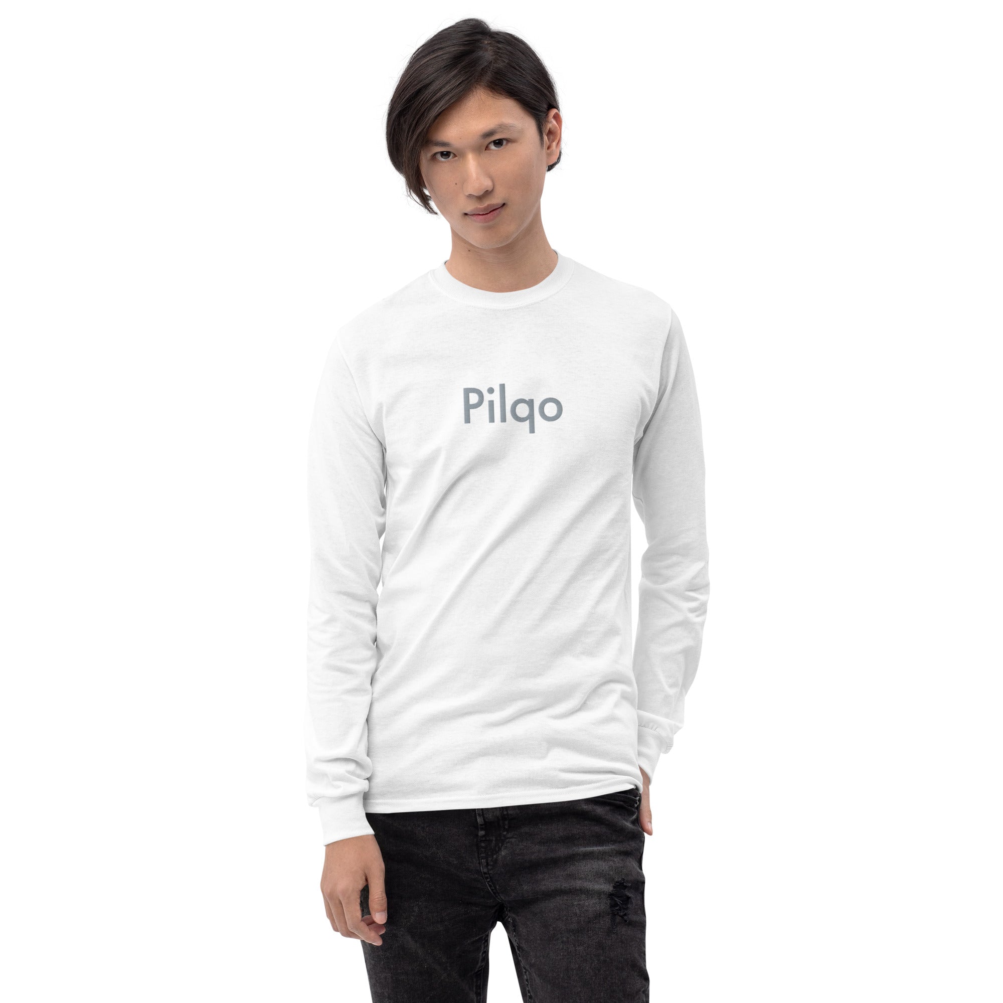 Langarmshirt mit gesticktem Text