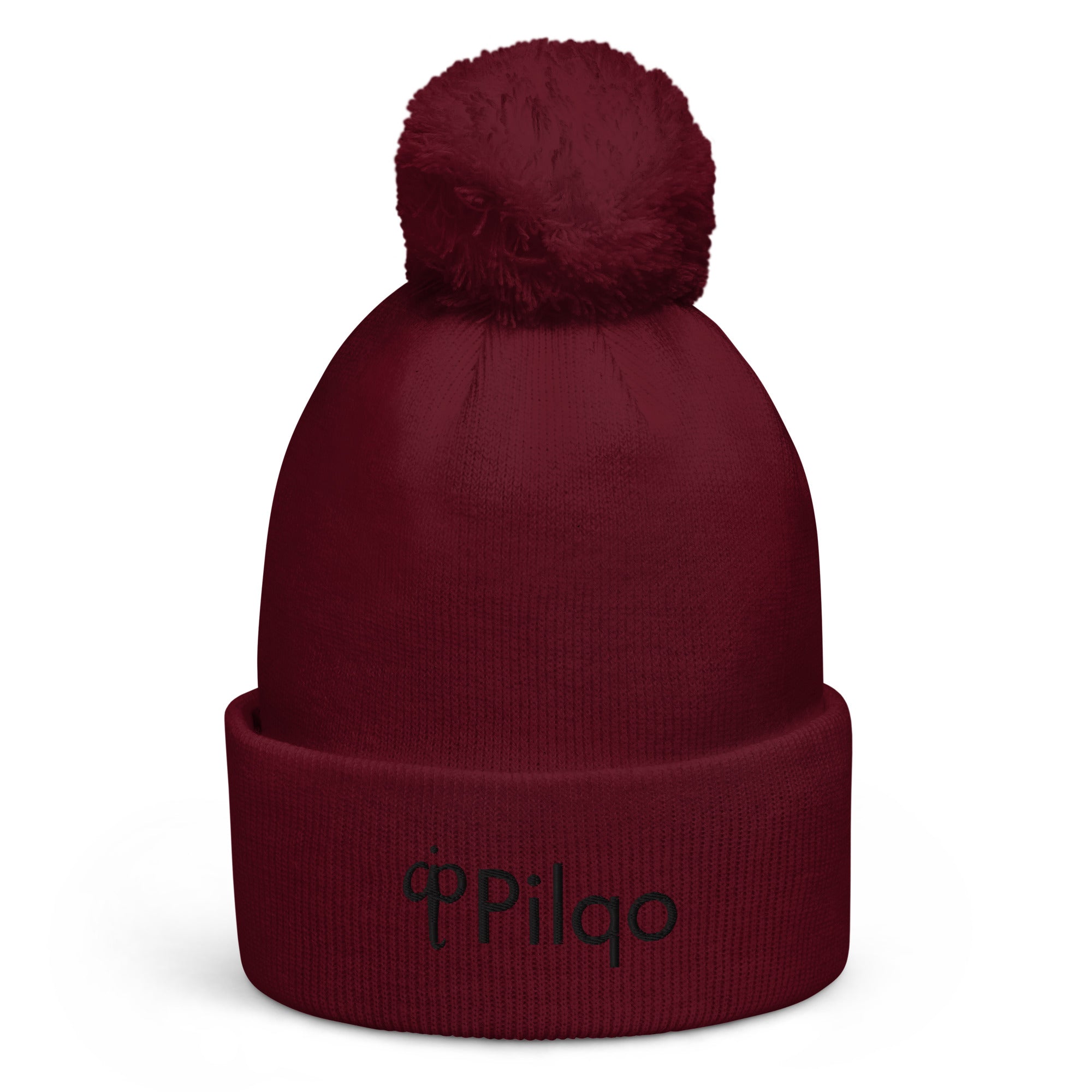 Pom-Pom Beanie with black 3D logo