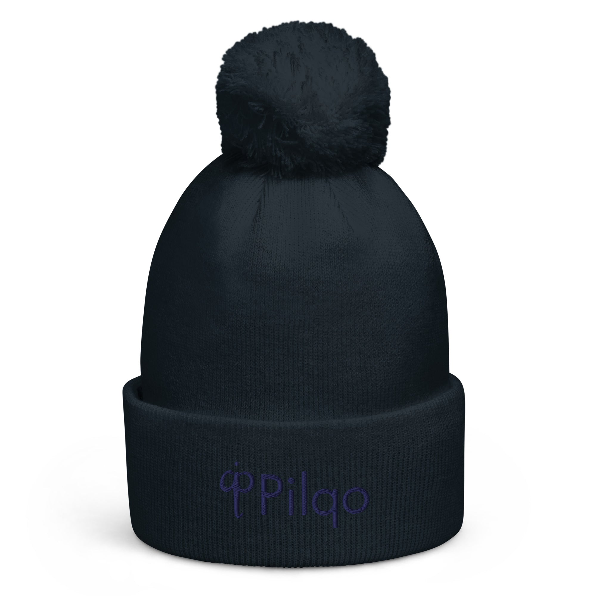 Pom-Pom Beanie with navy 3D logo