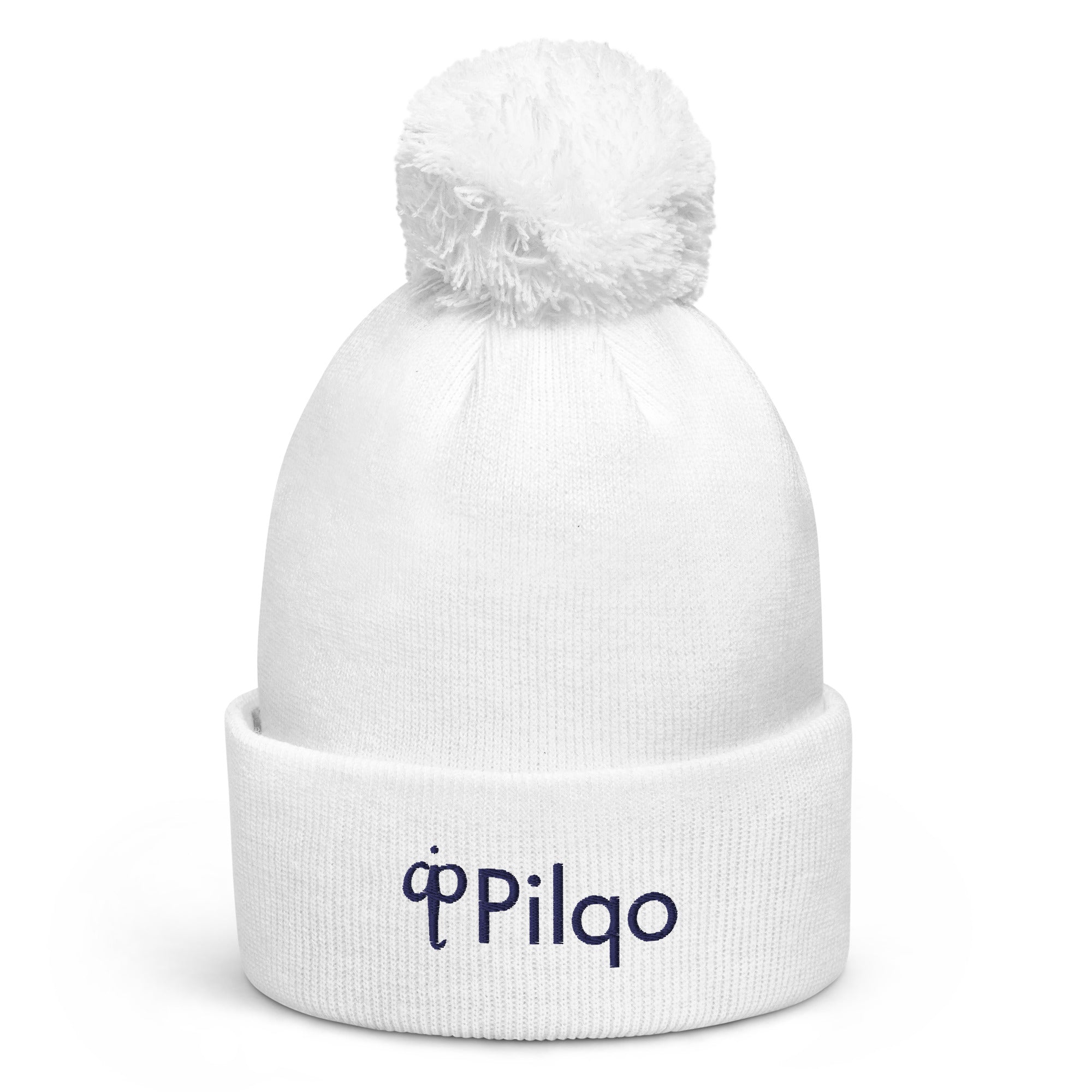 Pom-Pom Beanie with navy 3D logo