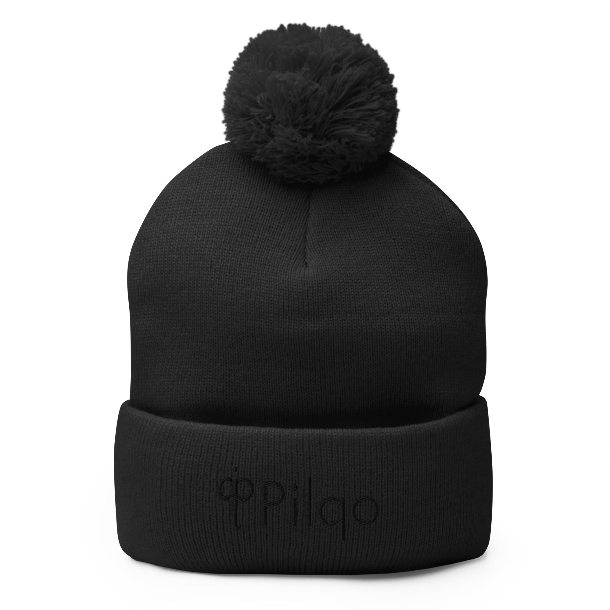 Pom-Pom Beanie with black 3D logo