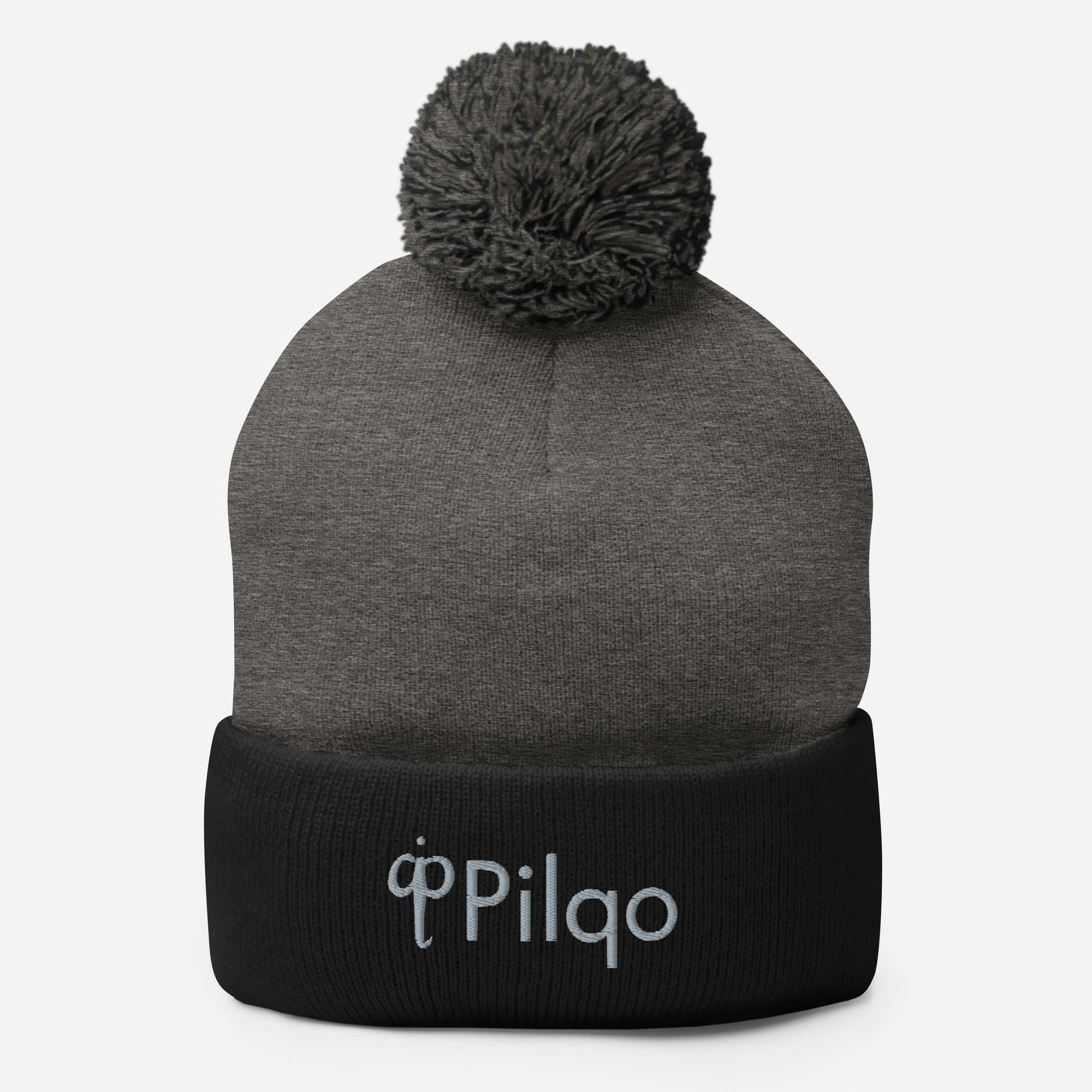 Pom-Pom Beanie with grey logo