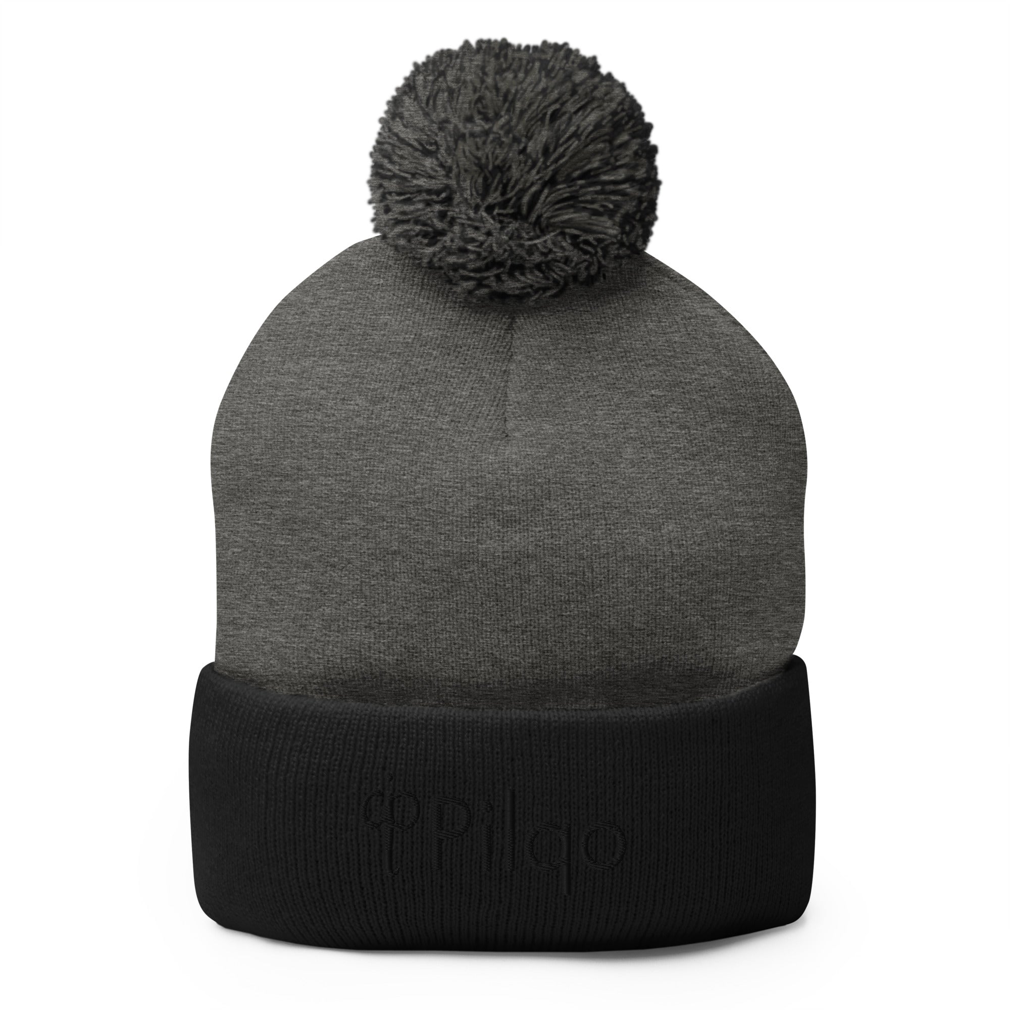 Pom-Pom Beanie with black 3D logo