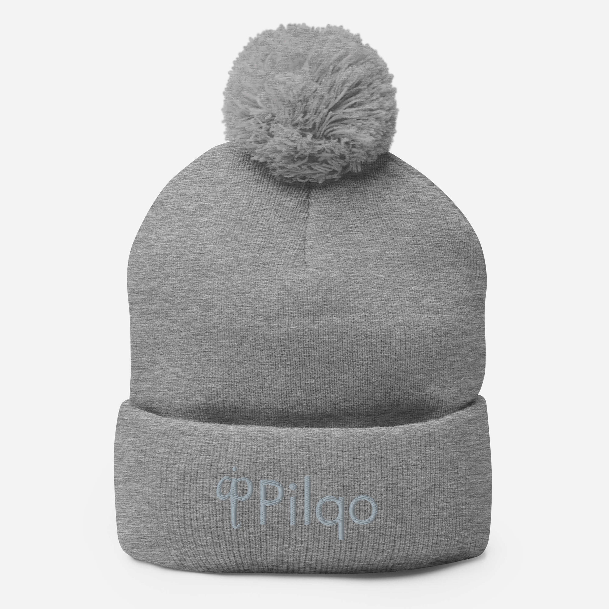 Pom-Pom Beanie with grey logo