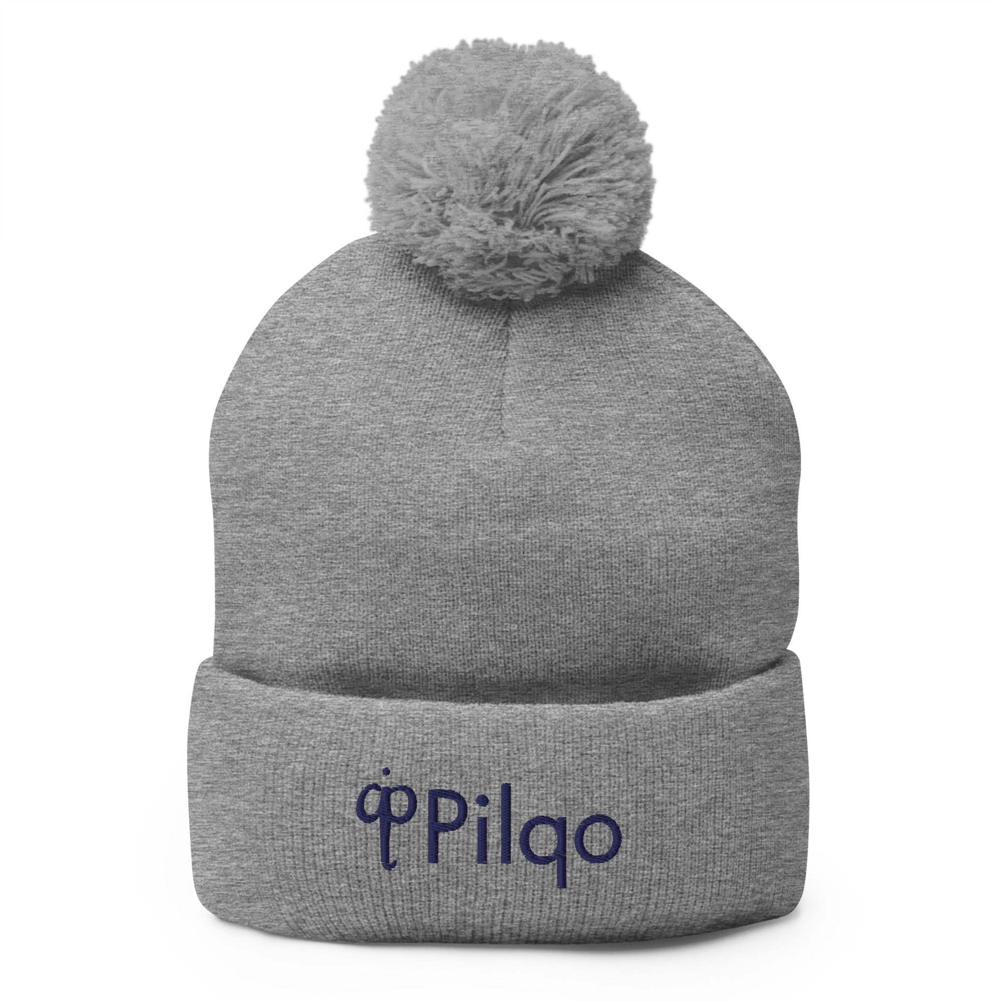 Pom-Pom Beanie with navy logo