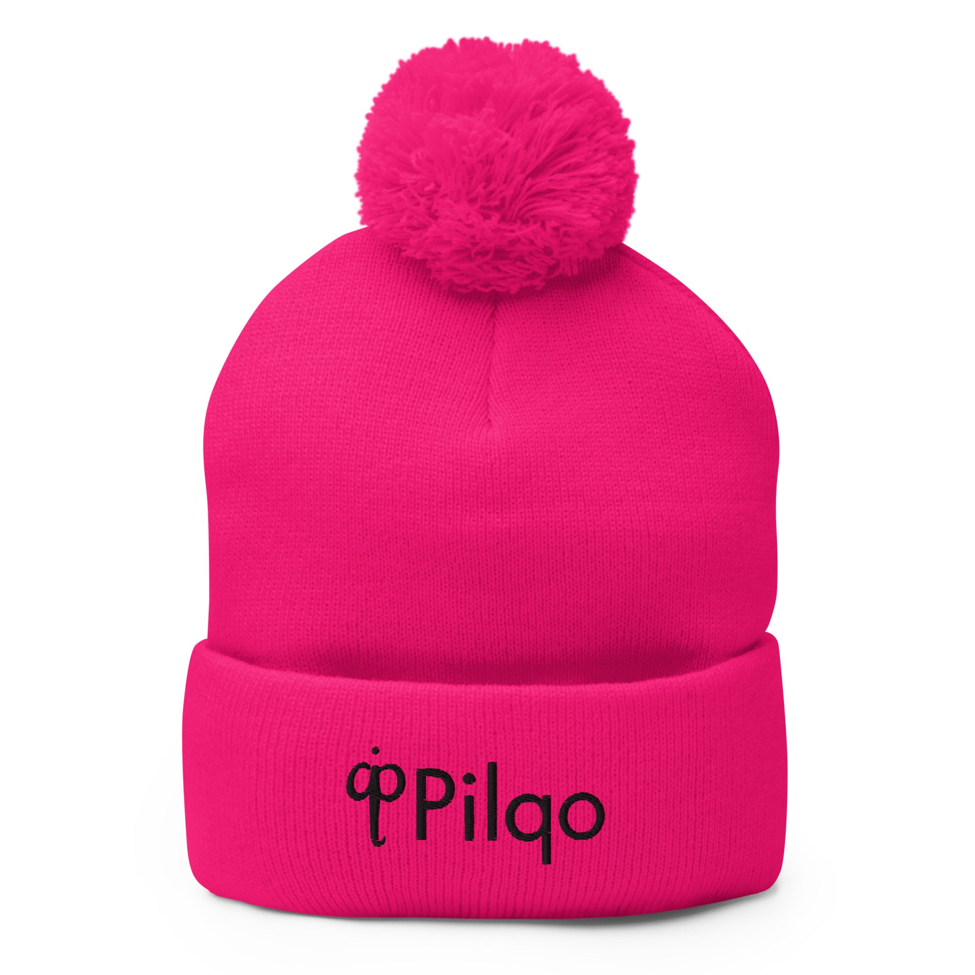 Pom-Pom Beanie with black 3D logo