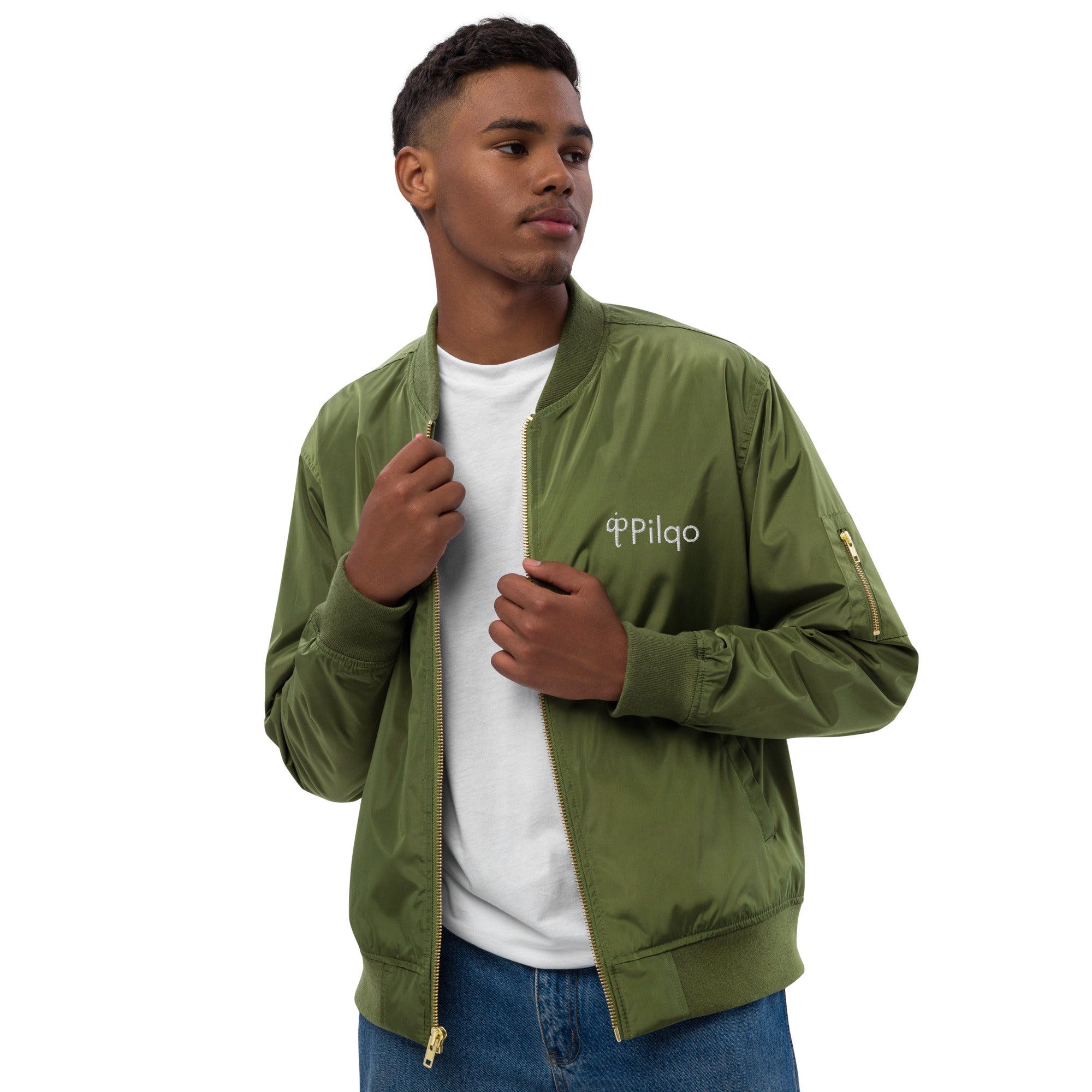 Premium recycled bomber jacket with logo