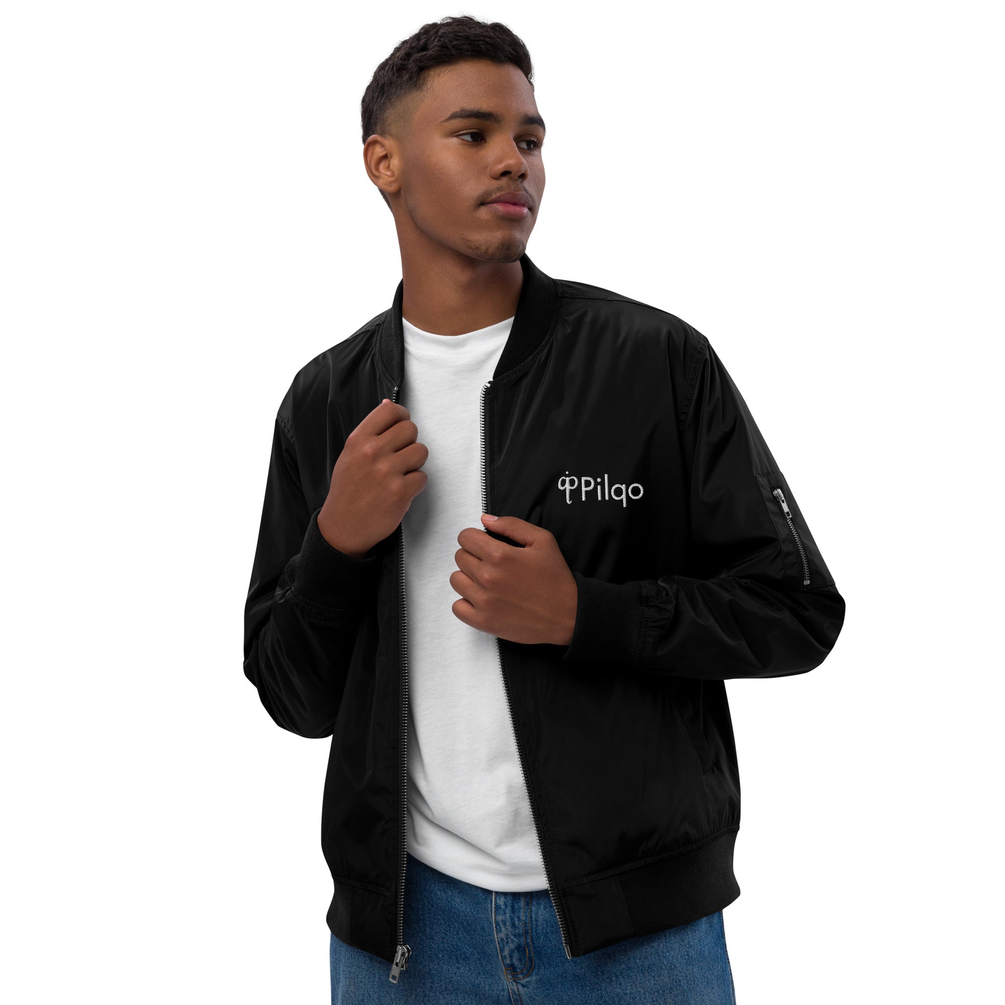 Premium recycled bomber jacket with logo