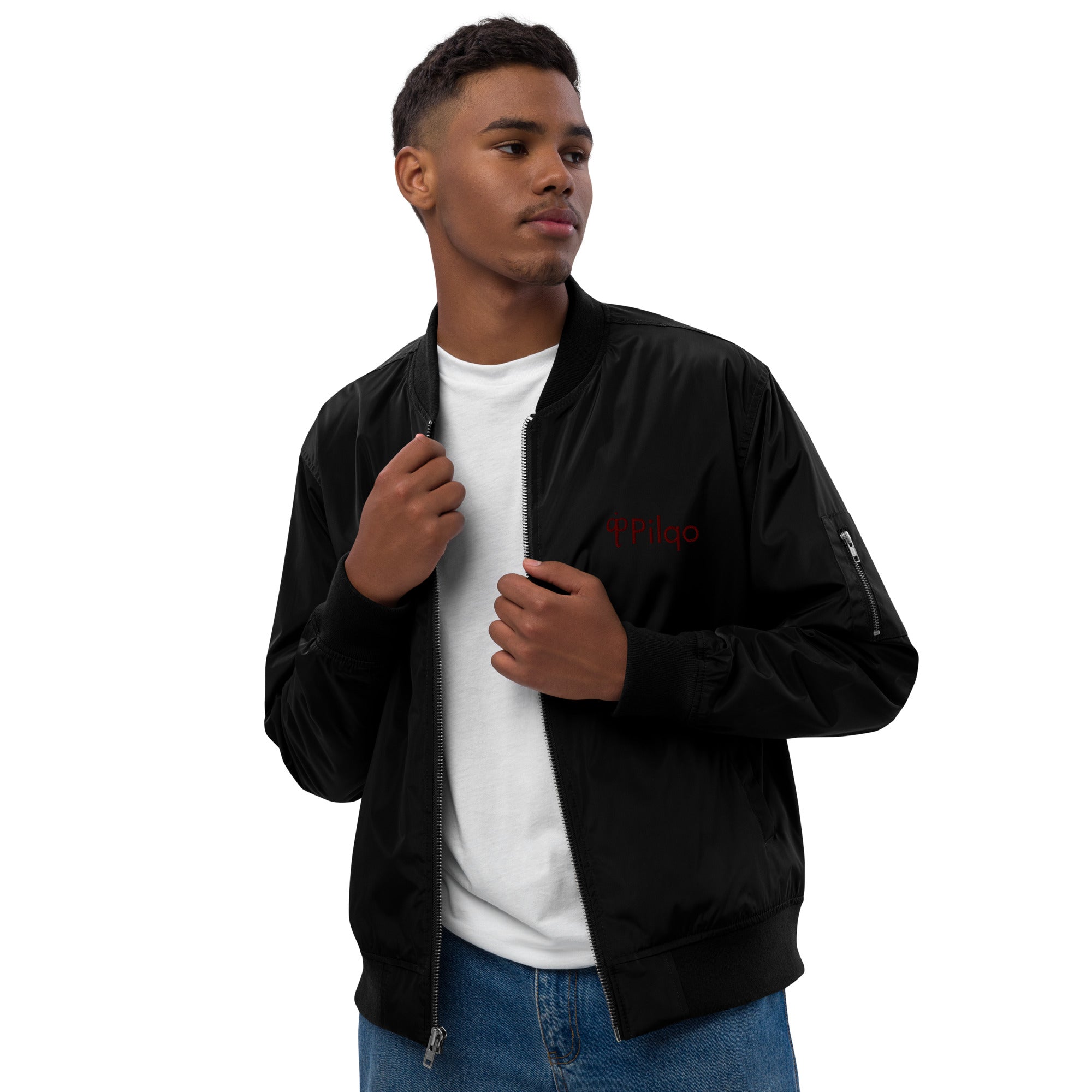 Premium recycled bomber jacket with logo