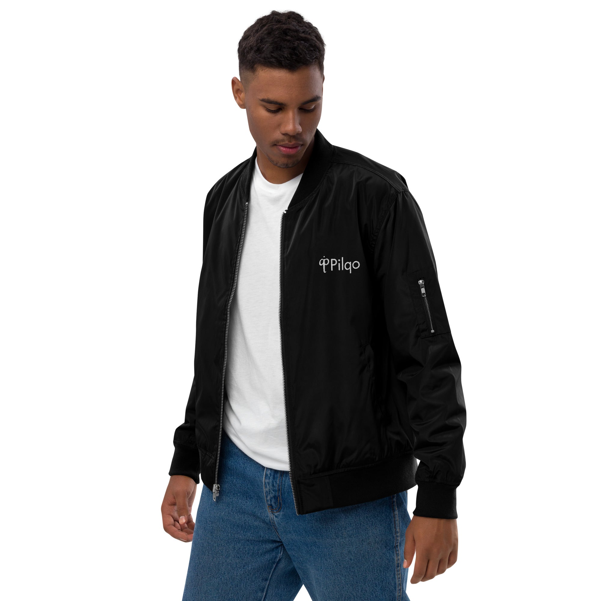 Premium recycled bomber jacket with logo