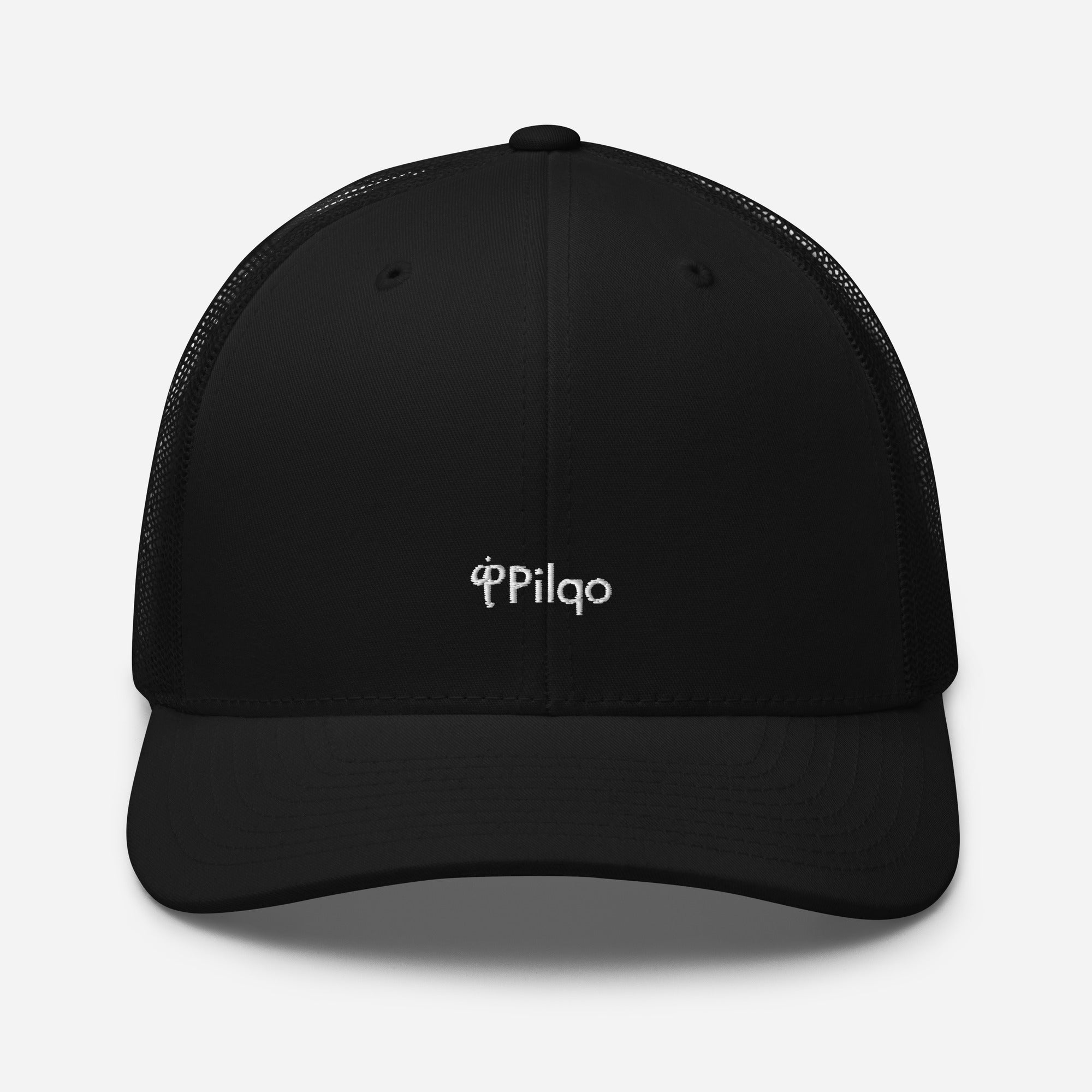 Trucker cap with a white logo