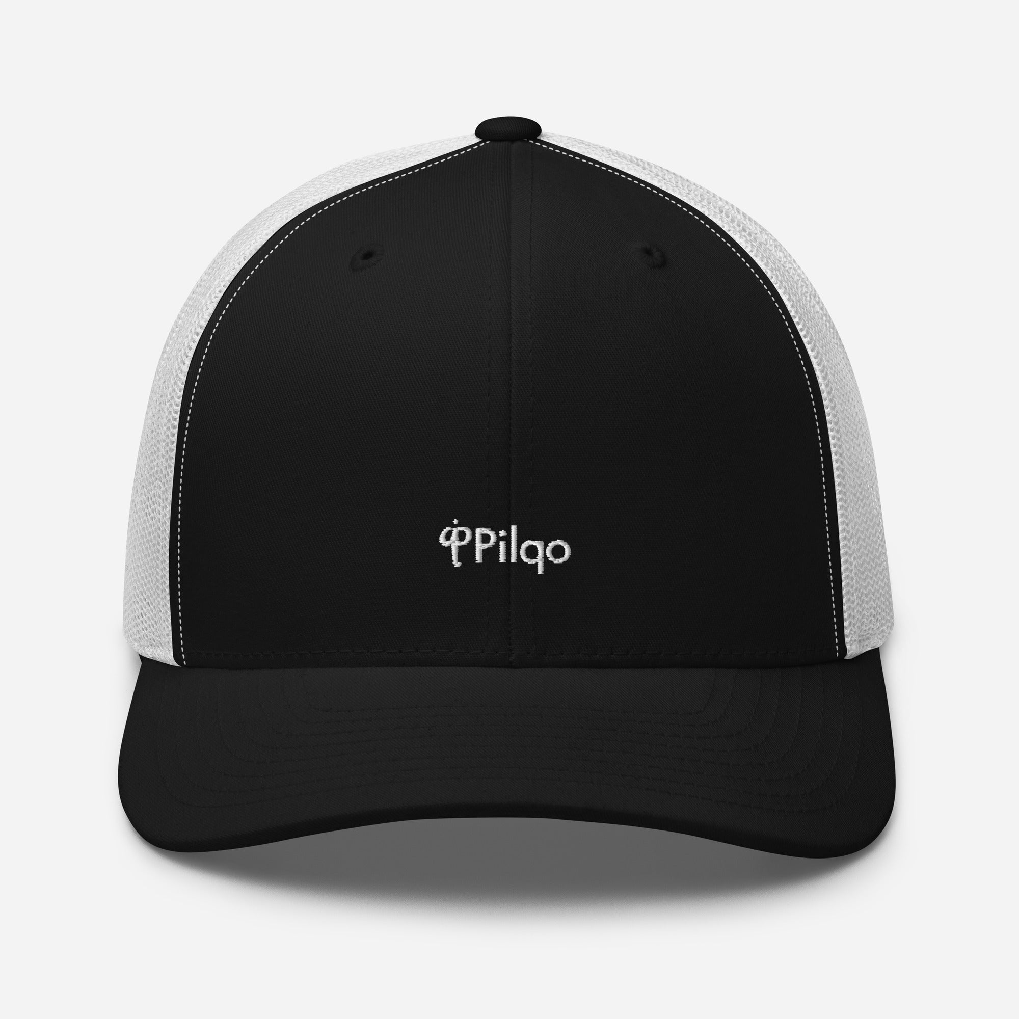 Trucker cap with a white logo