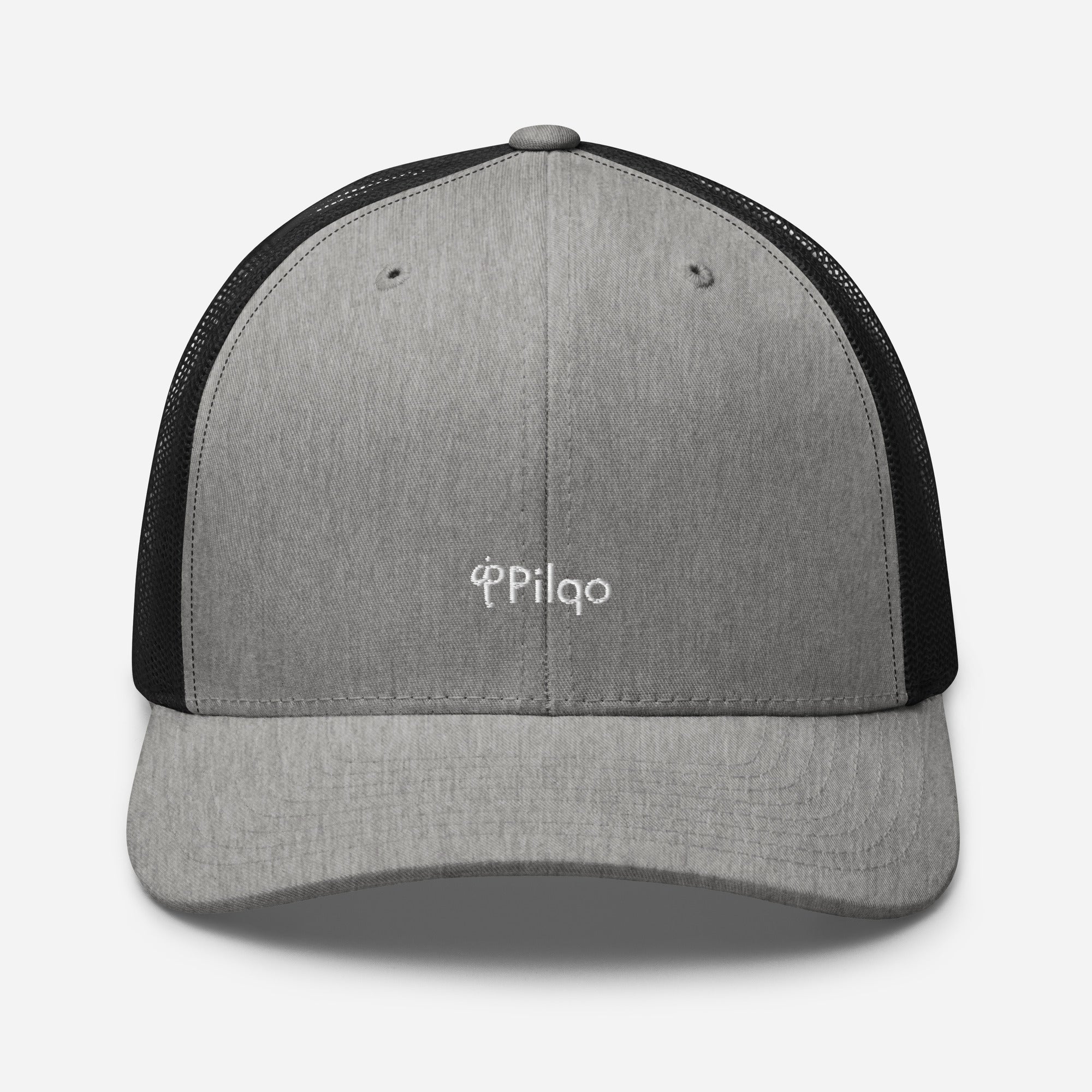 Trucker cap with a white logo