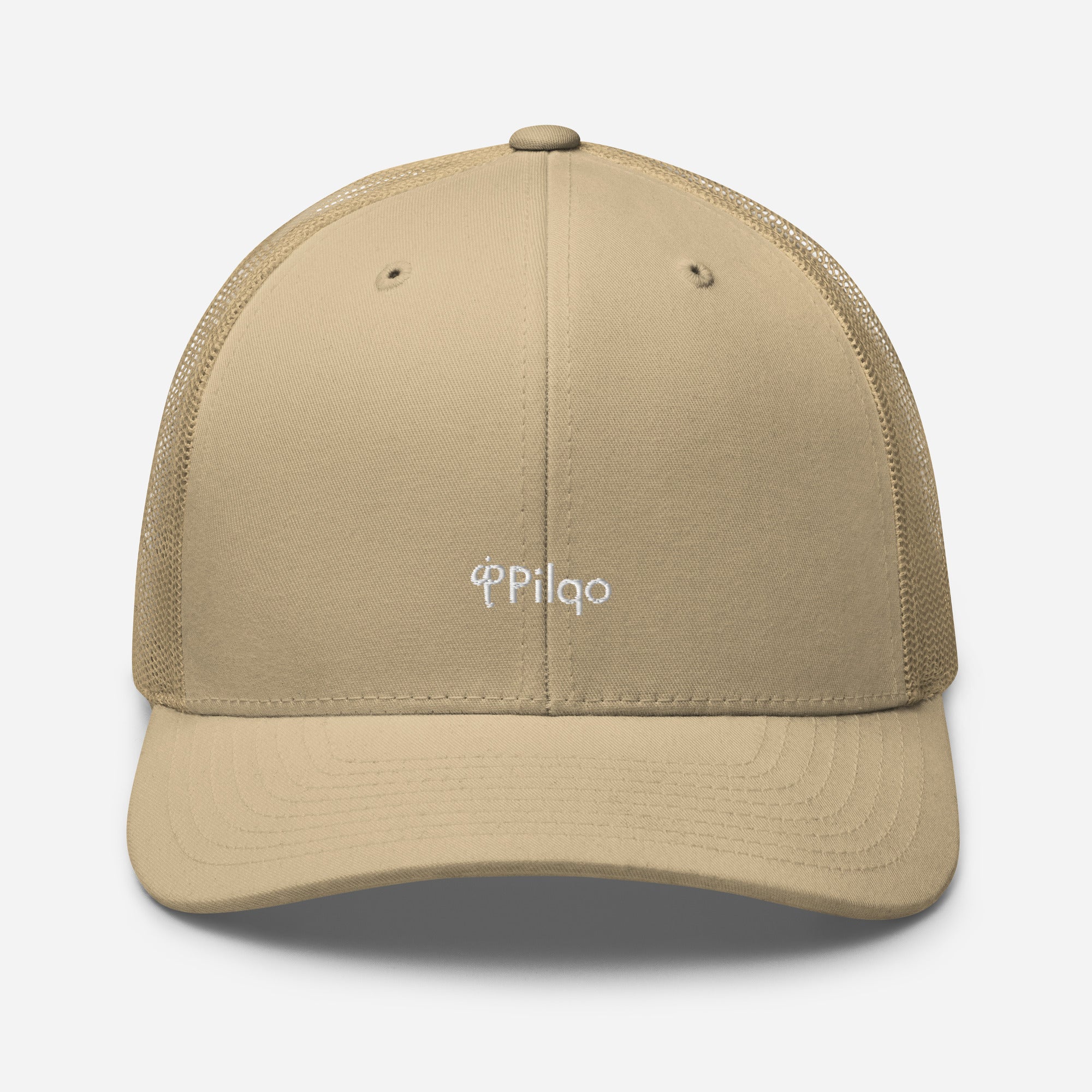 Trucker cap with a white logo