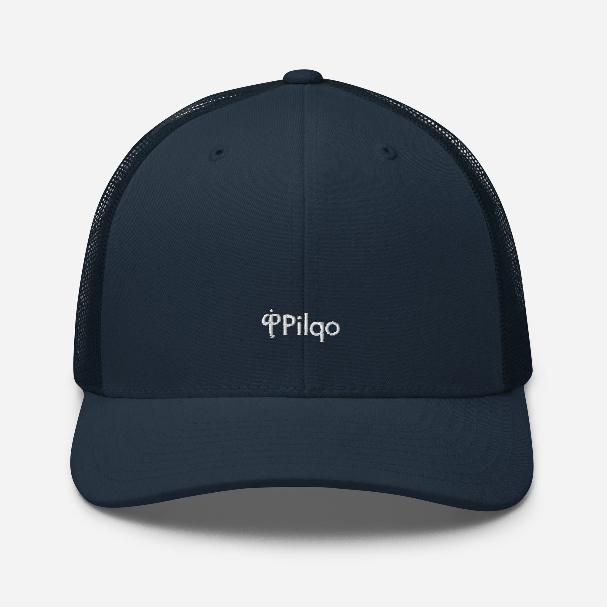 Trucker cap with a white logo