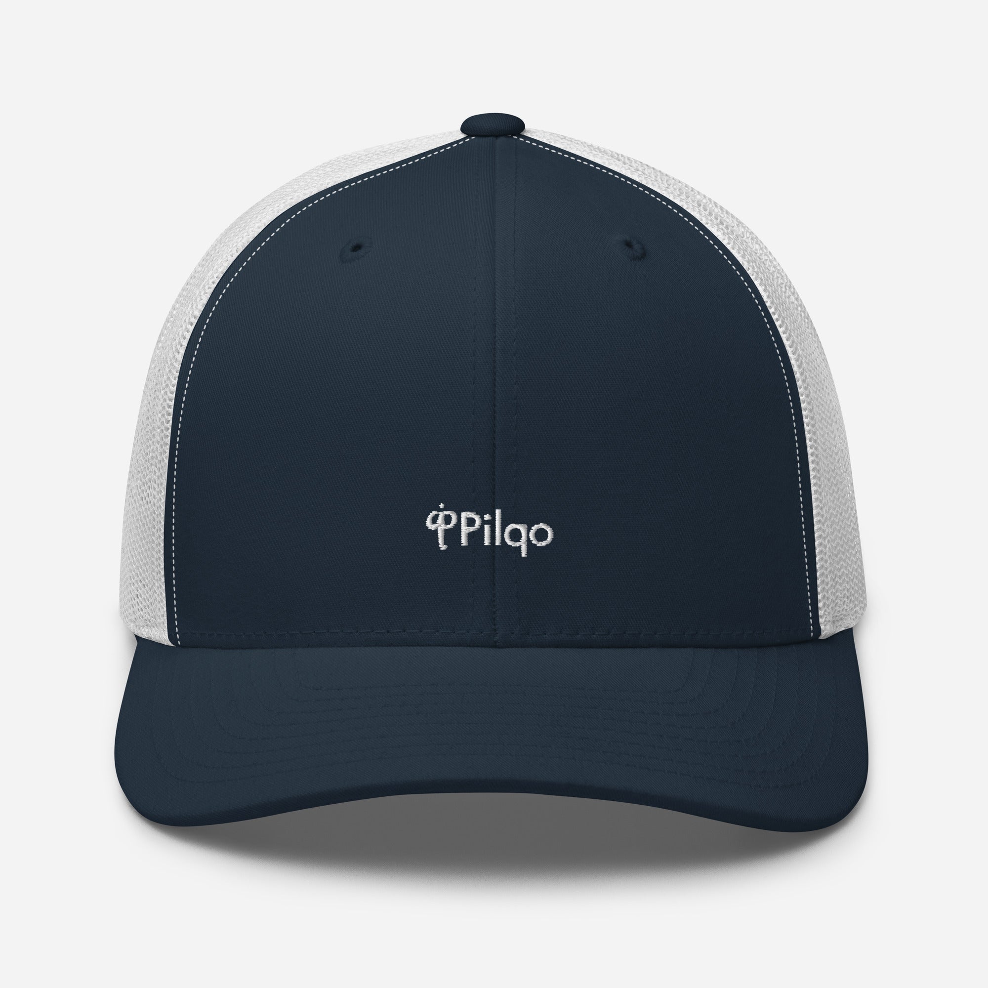 Trucker cap with a white logo