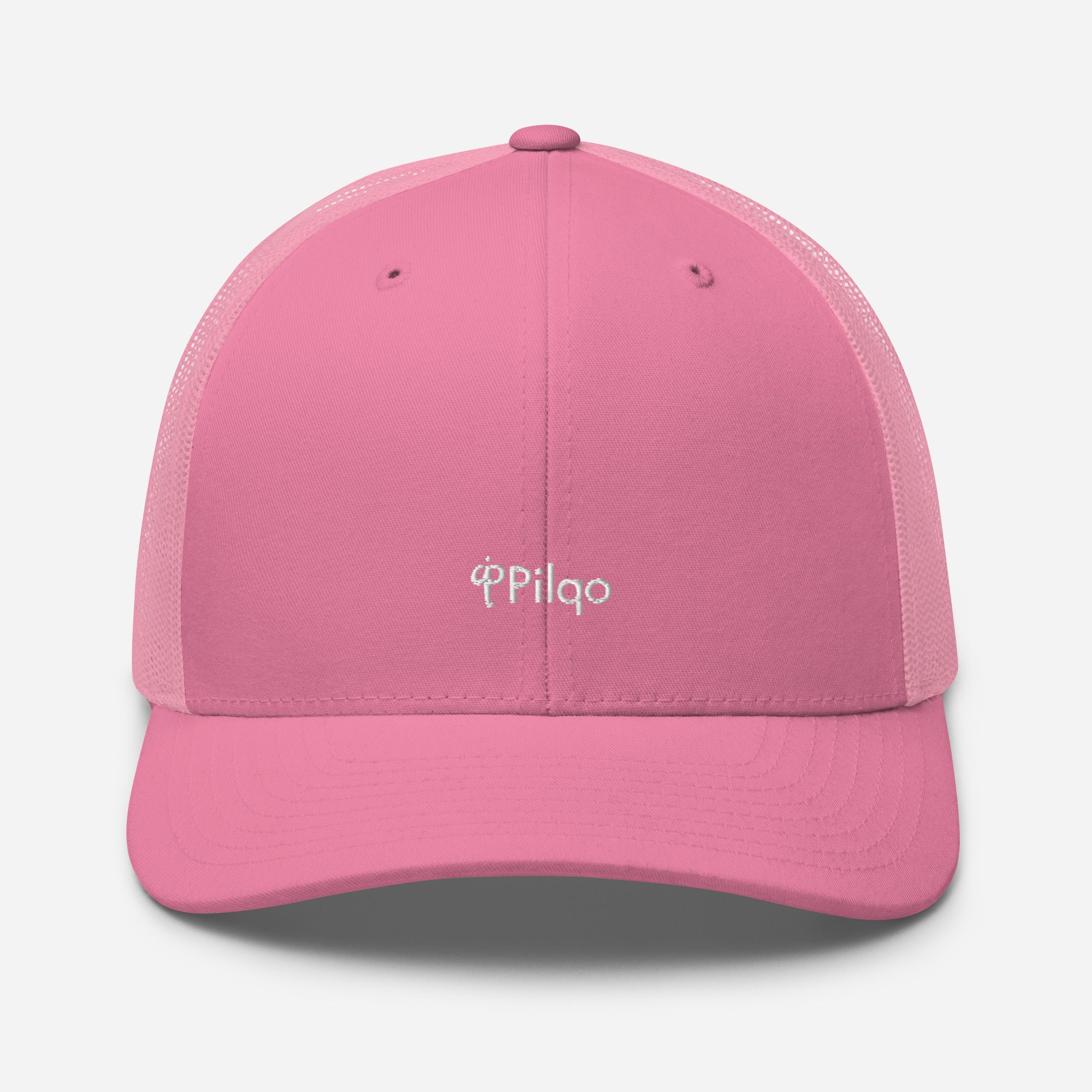 Trucker cap with a white logo