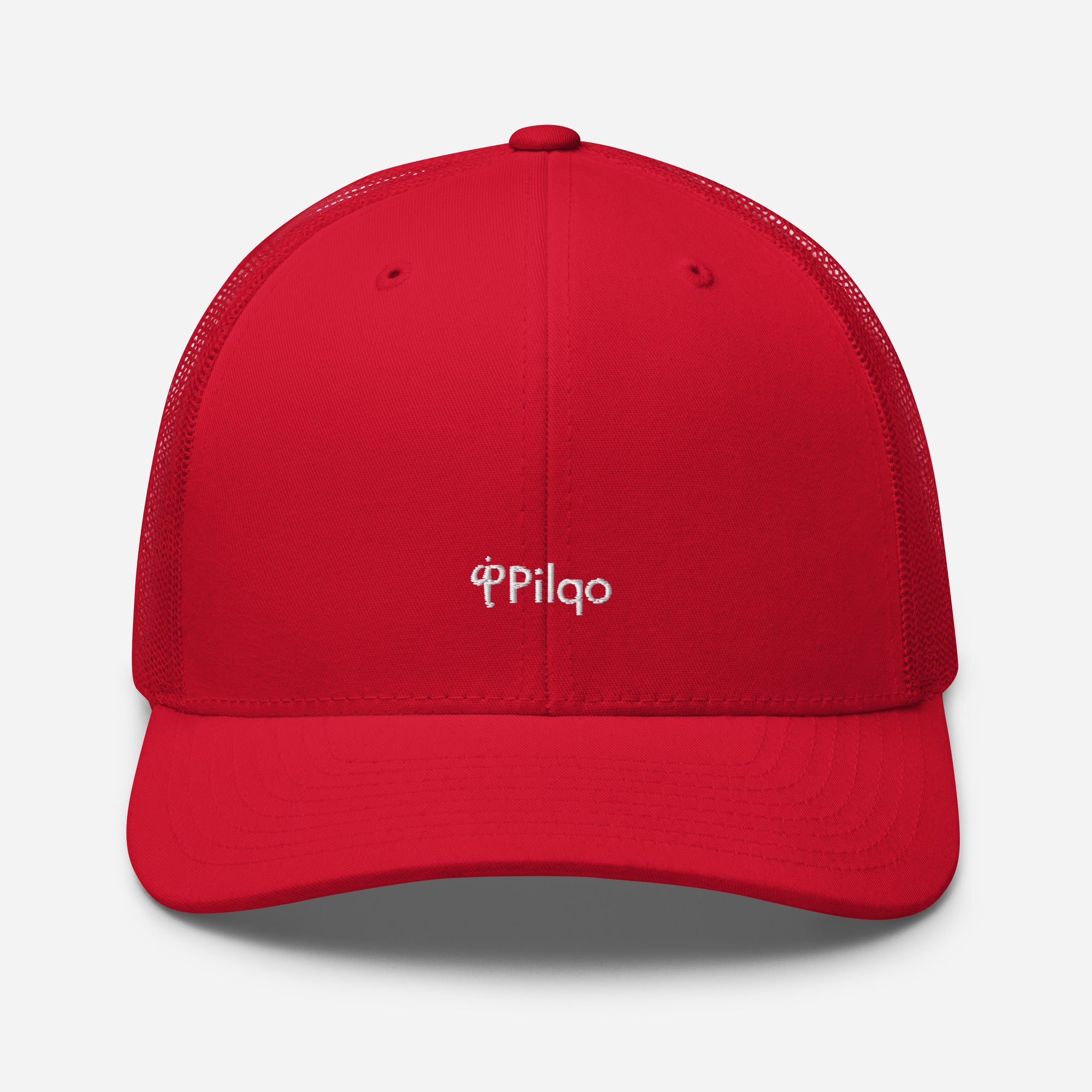 Trucker cap with a white logo